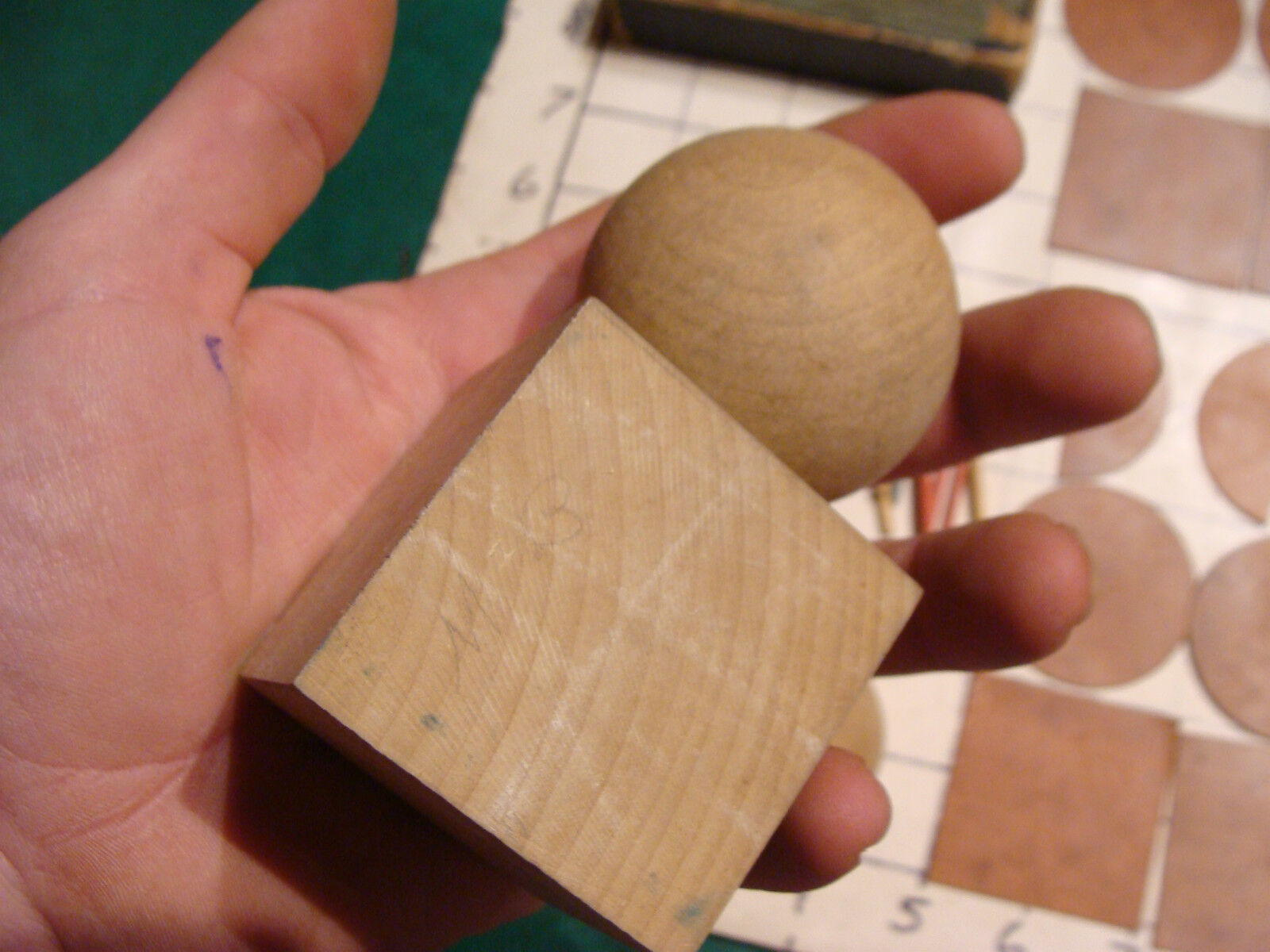 original 1800's PRANG'S MODELS FORM STUDY & DRAWING #22 in box hard wood & board