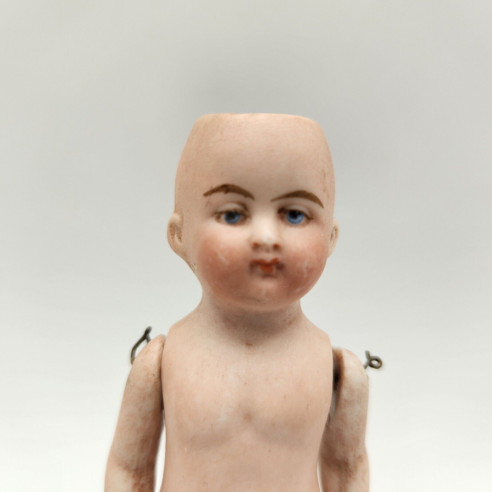 Early 1900's All Bisque Germany Doll  4 1/4" Marked 5012 Wire Jointed Arms