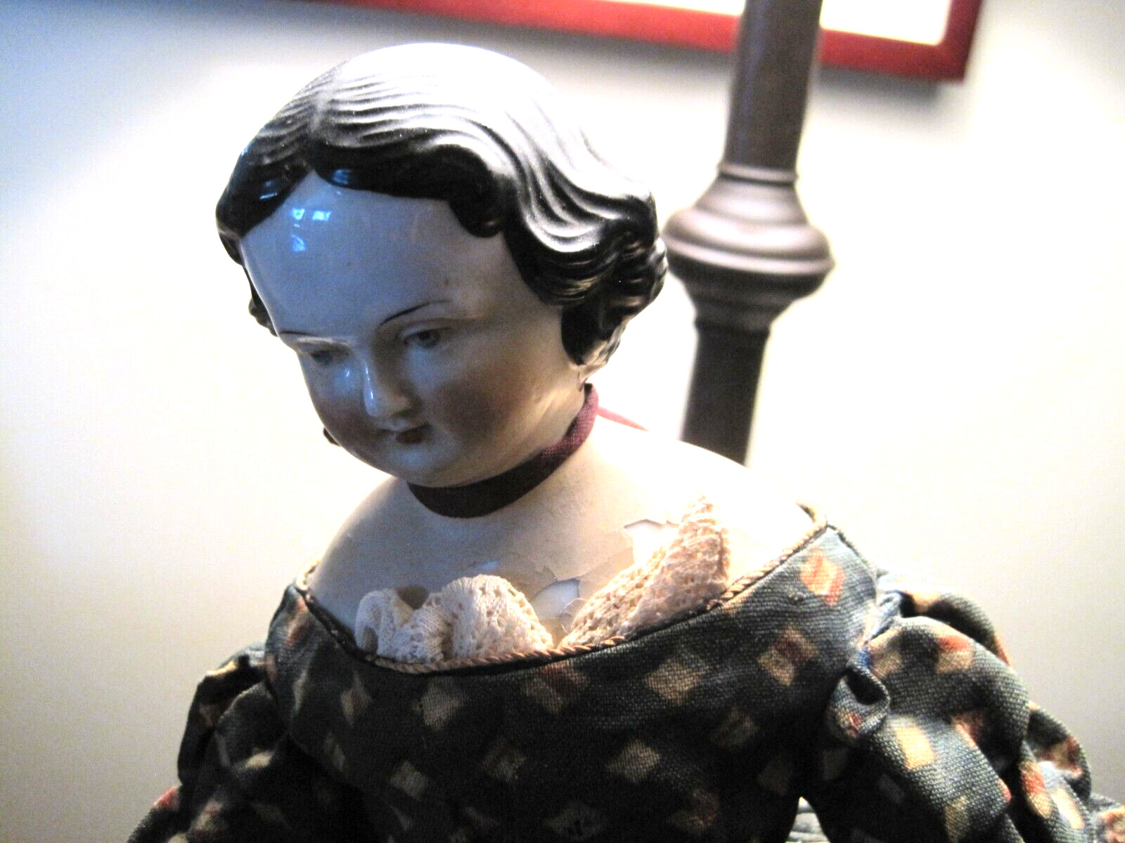 14" Vintage Doll from 1800's Germany w/china head, hands and forearms