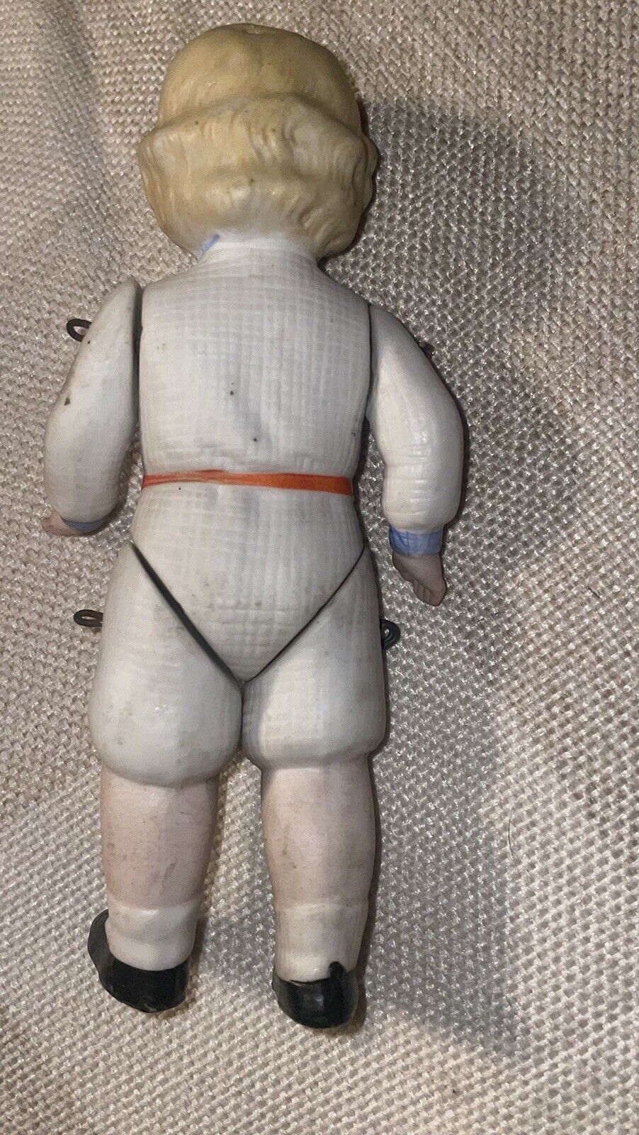 antique late 1800s all bisque jointed boy doll