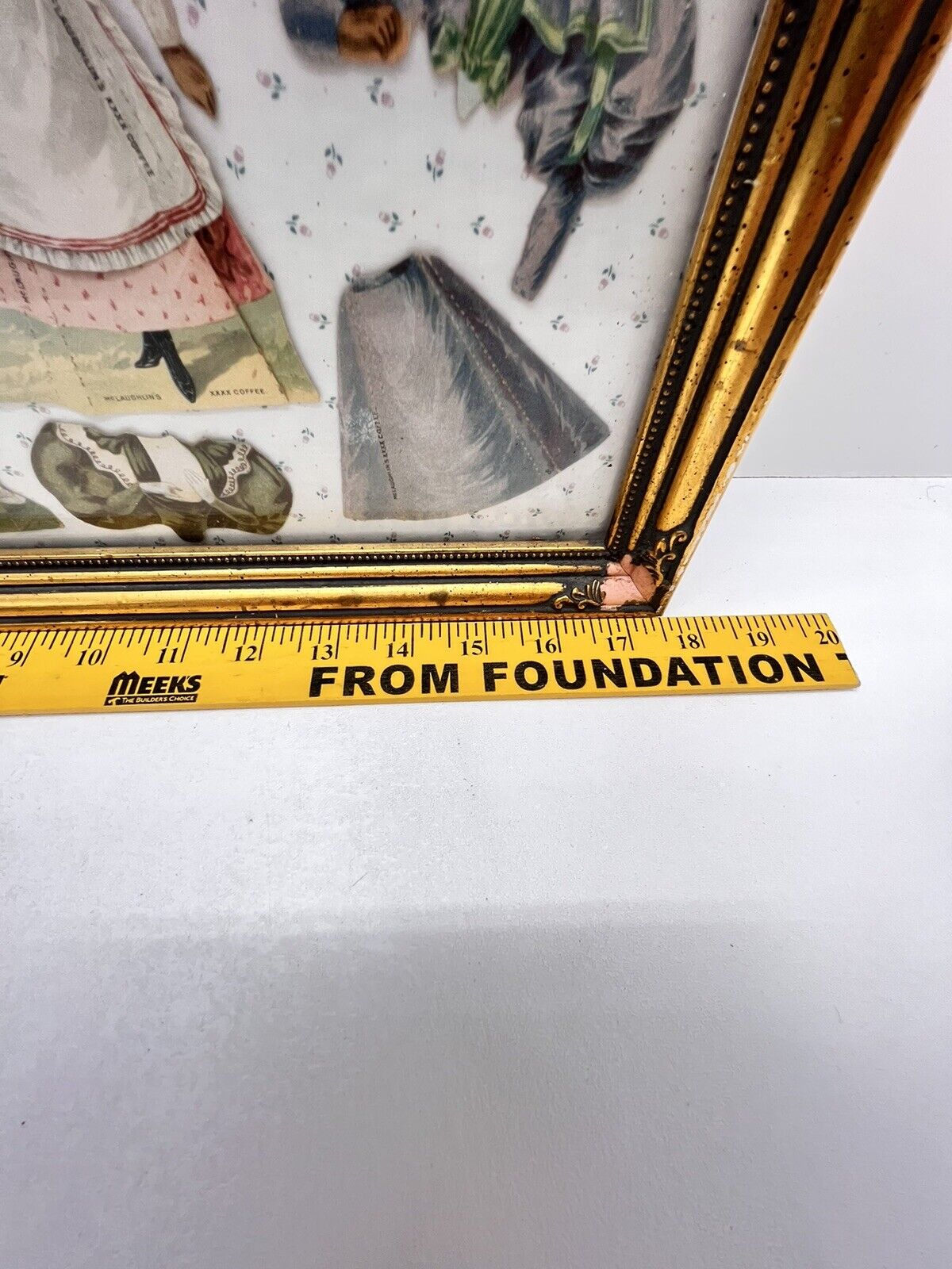 Antique 1800s Advertising Paper Dolls Framed Lot Mclaughlins And Lion Coffee Etc