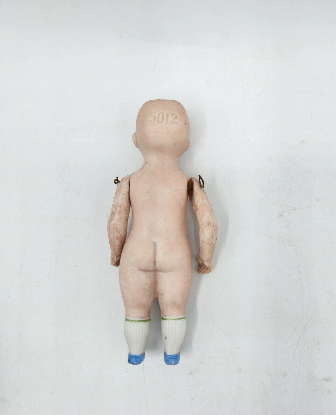 Early 1900's All Bisque Germany Doll  4 1/4" Marked 5012 Wire Jointed Arms