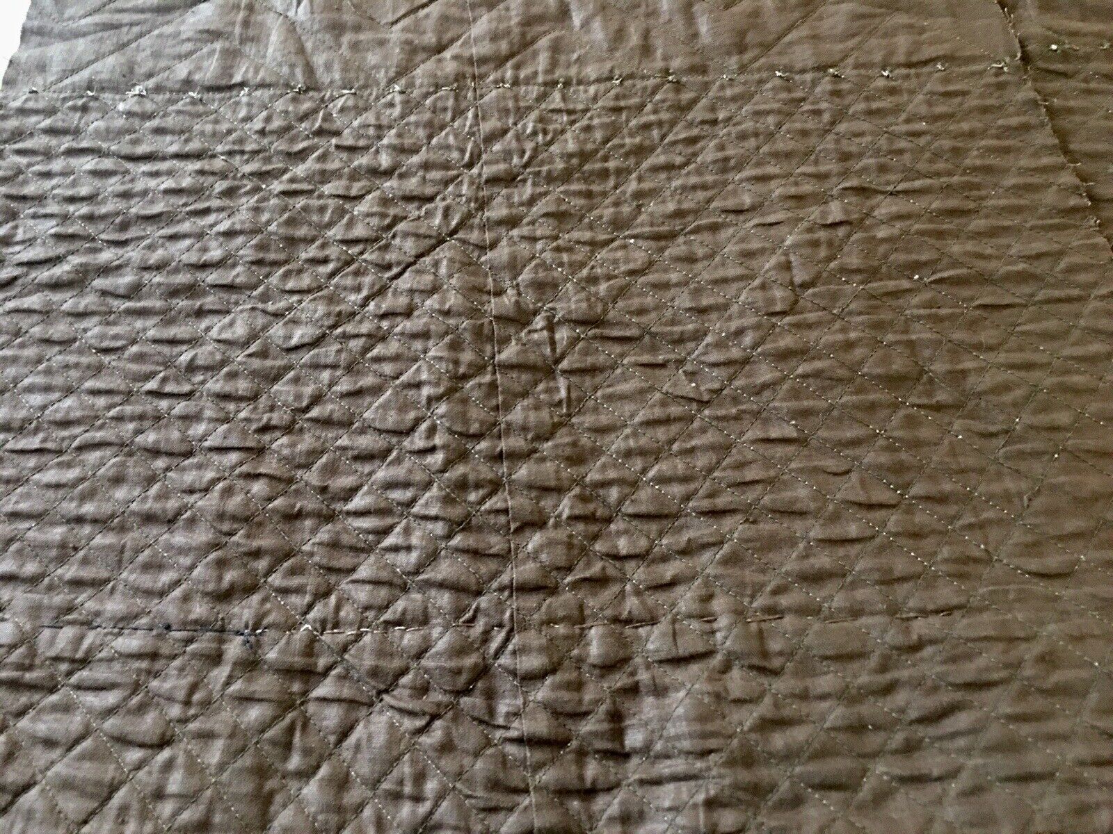 Antique 19th Century 1800s Brown Quilted Petticoat Fragments ~ Dolls