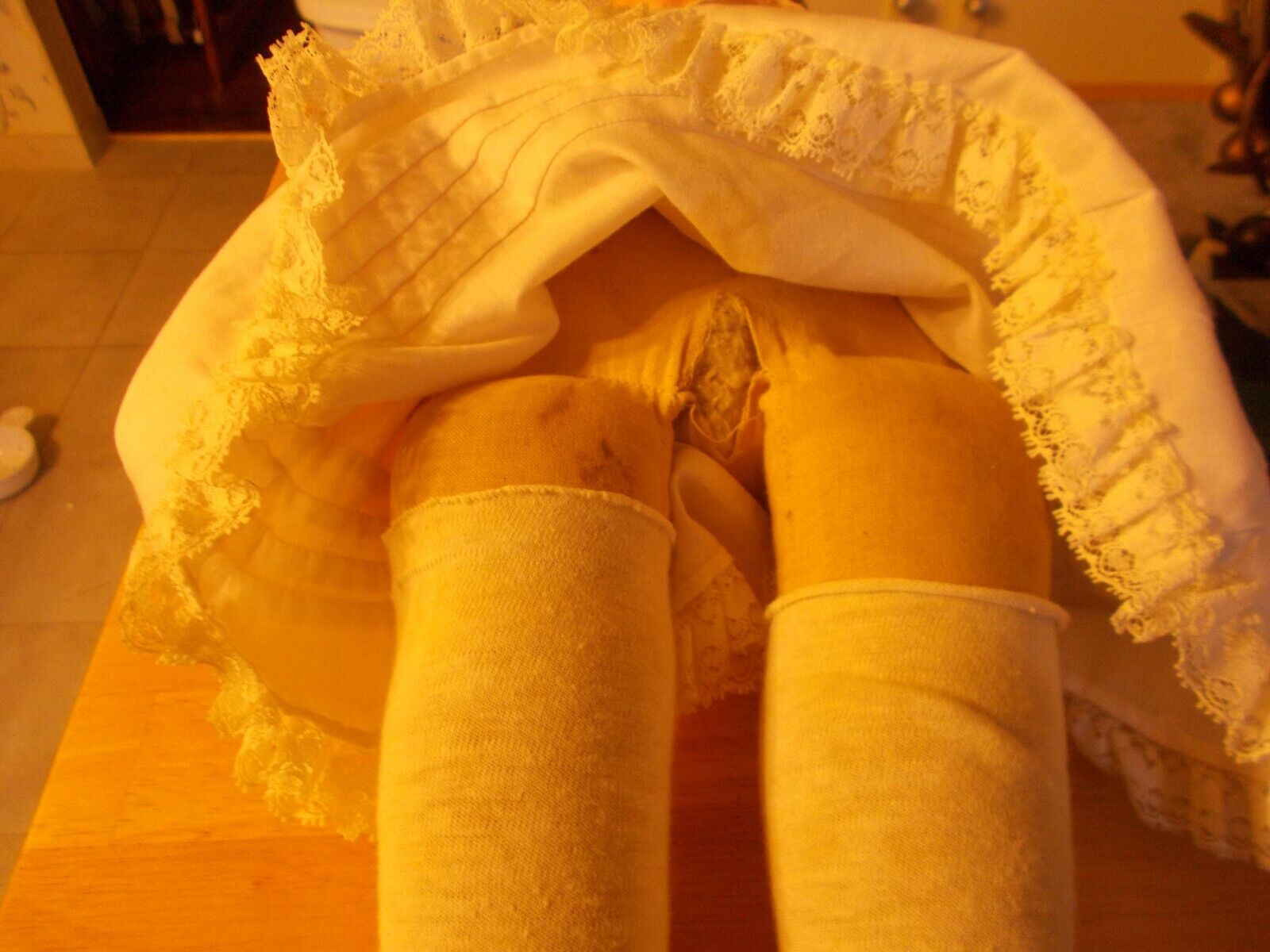 LATE 1800S EARLY 1900S MADE IN GERMANY 7" TIN HEAD DOLL WITH GLASS EYES MINERVA