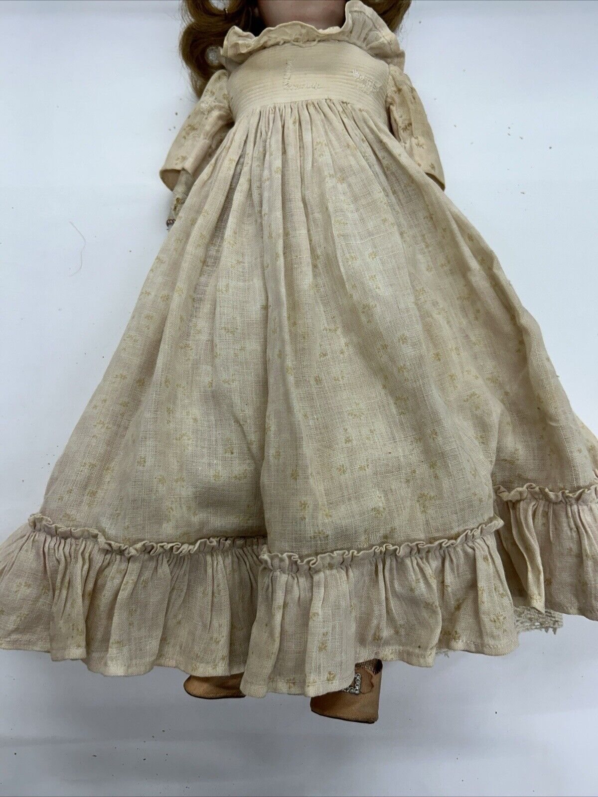 Ernst Huebach Bisque Doll Leather & Cloth Body 16” Sleep Eyes Open Mouth Teeth