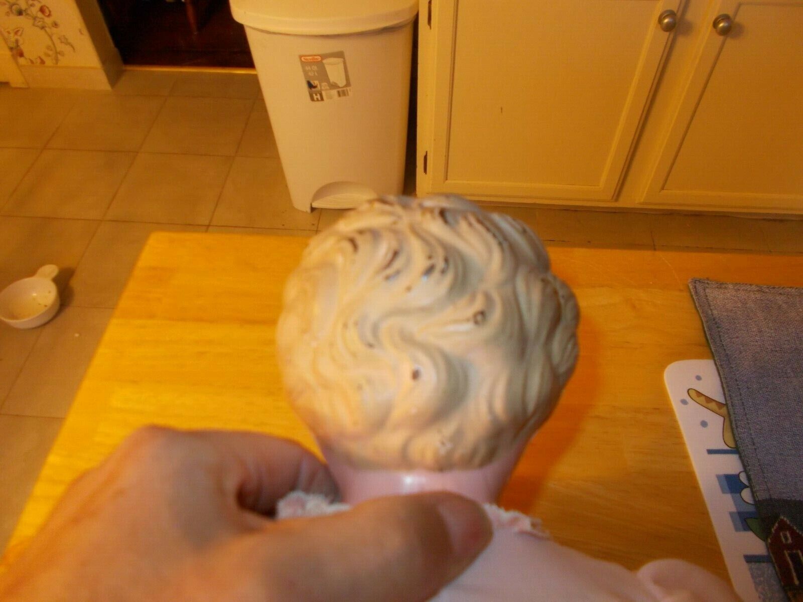 LATE 1800S EARLY 1900S MADE IN GERMANY 7" TIN HEAD DOLL WITH GLASS EYES MINERVA