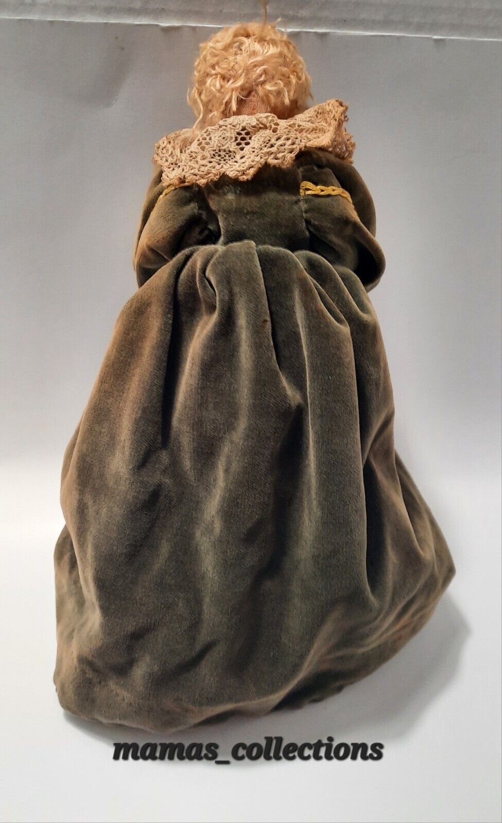 Antique Victorian Rag doll Lady hand made 12" tall primitive early 1900's