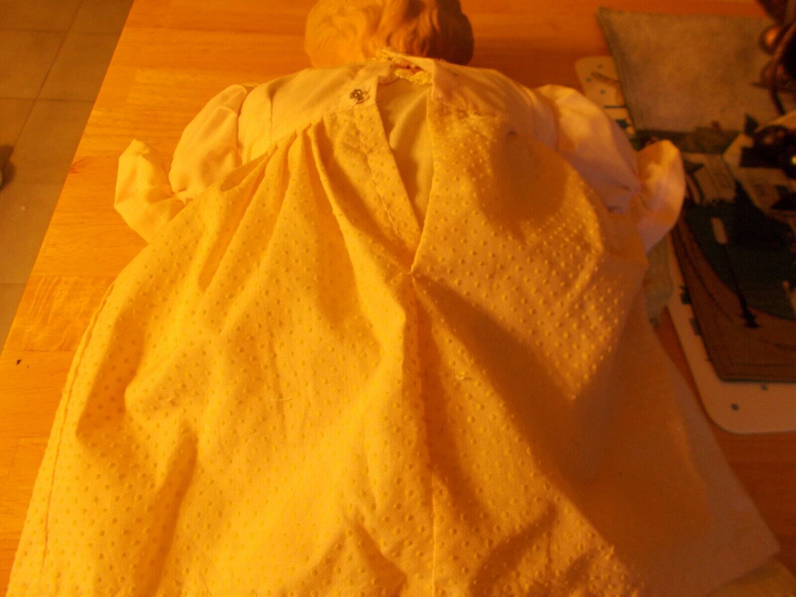 LATE 1800S EARLY 1900S MADE IN GERMANY 7" TIN HEAD DOLL WITH GLASS EYES MINERVA