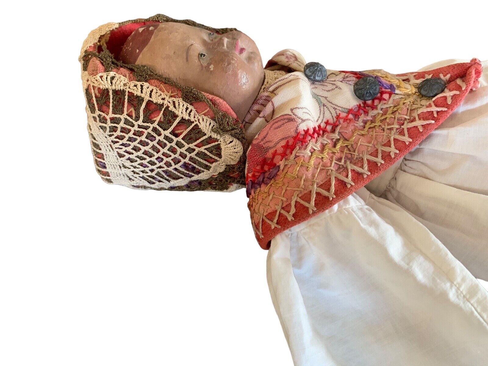 Late 1800’s Composition & Cloth Doll w/hand-made Outfit