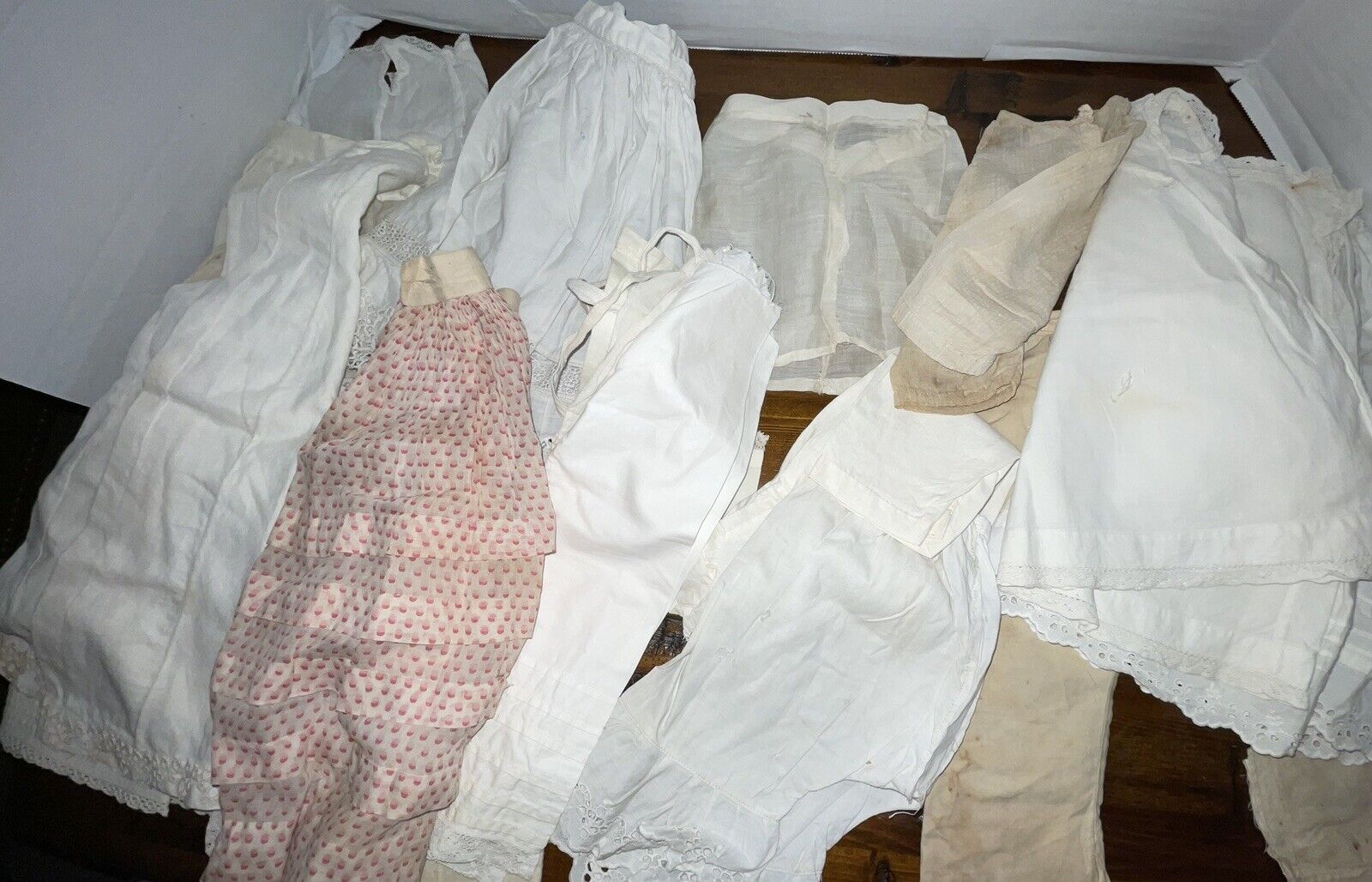 LOT 130: Antique DOLL CLOTHES 1870's-1900** 17 PIECES **