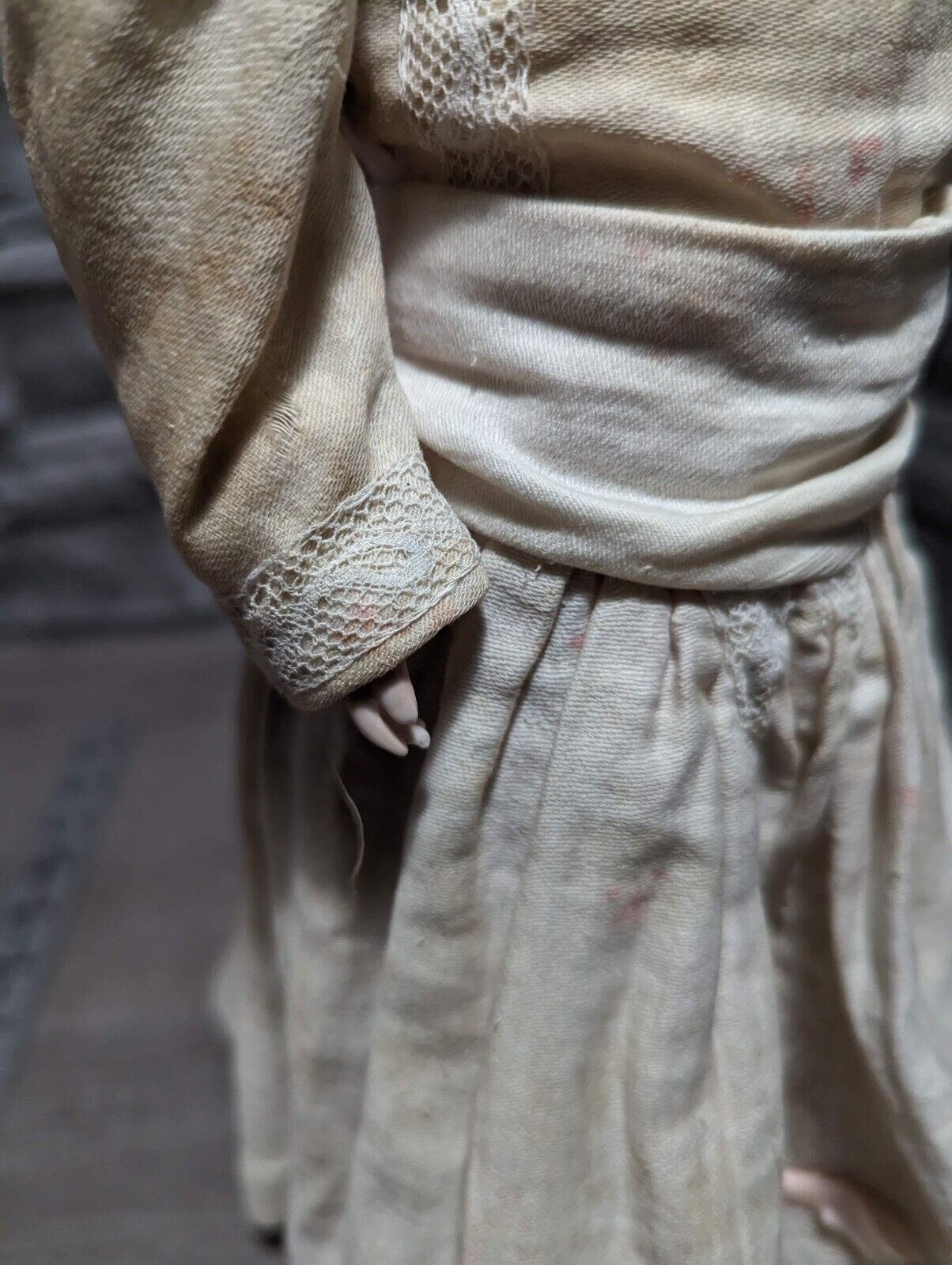 Antique Original 1800s German 15" Bisque Head Porcelain Doll (Sleepy Eye)