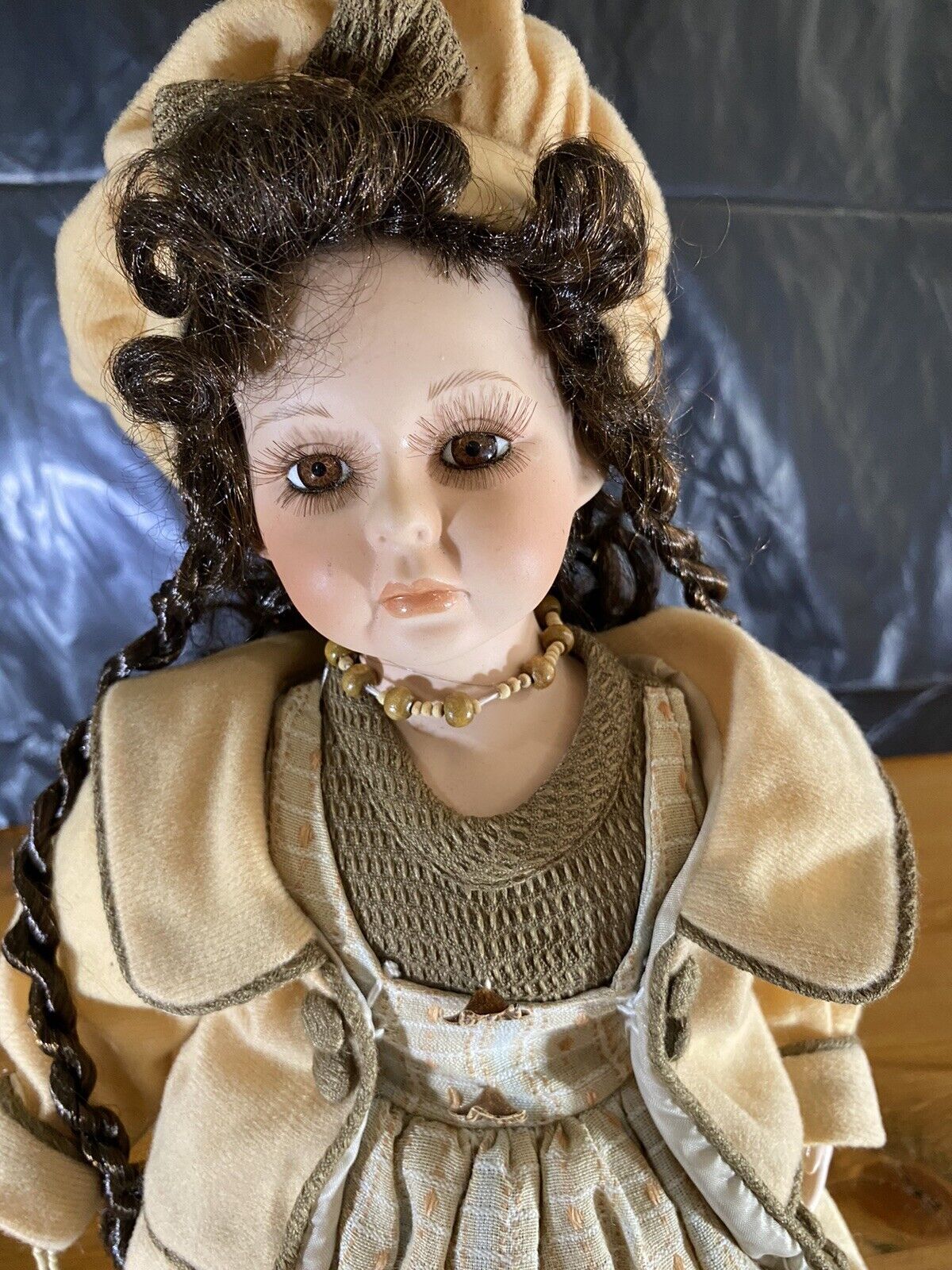 Vintage Porcelain Doll - Collectors 16” 1800s 'attire