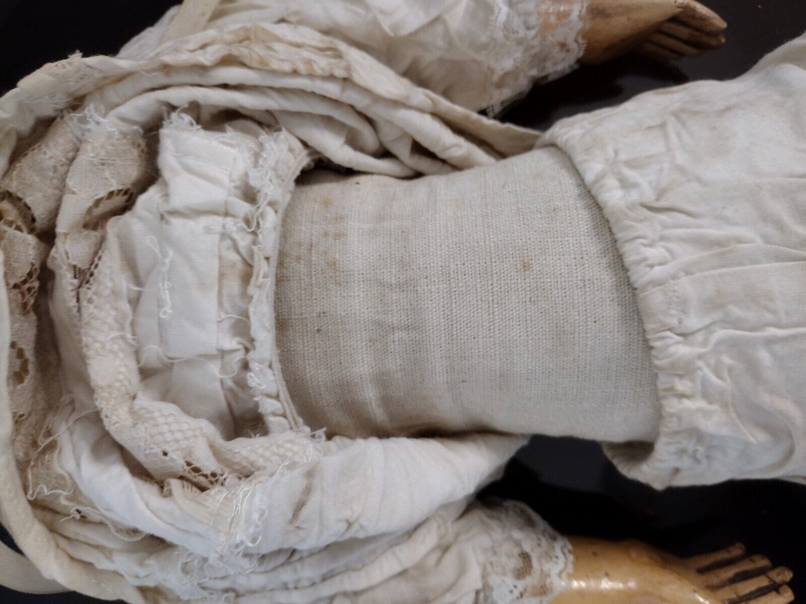 Antique Rare Paper Mache Doll Circa Mid 1800’s Hand Painted 