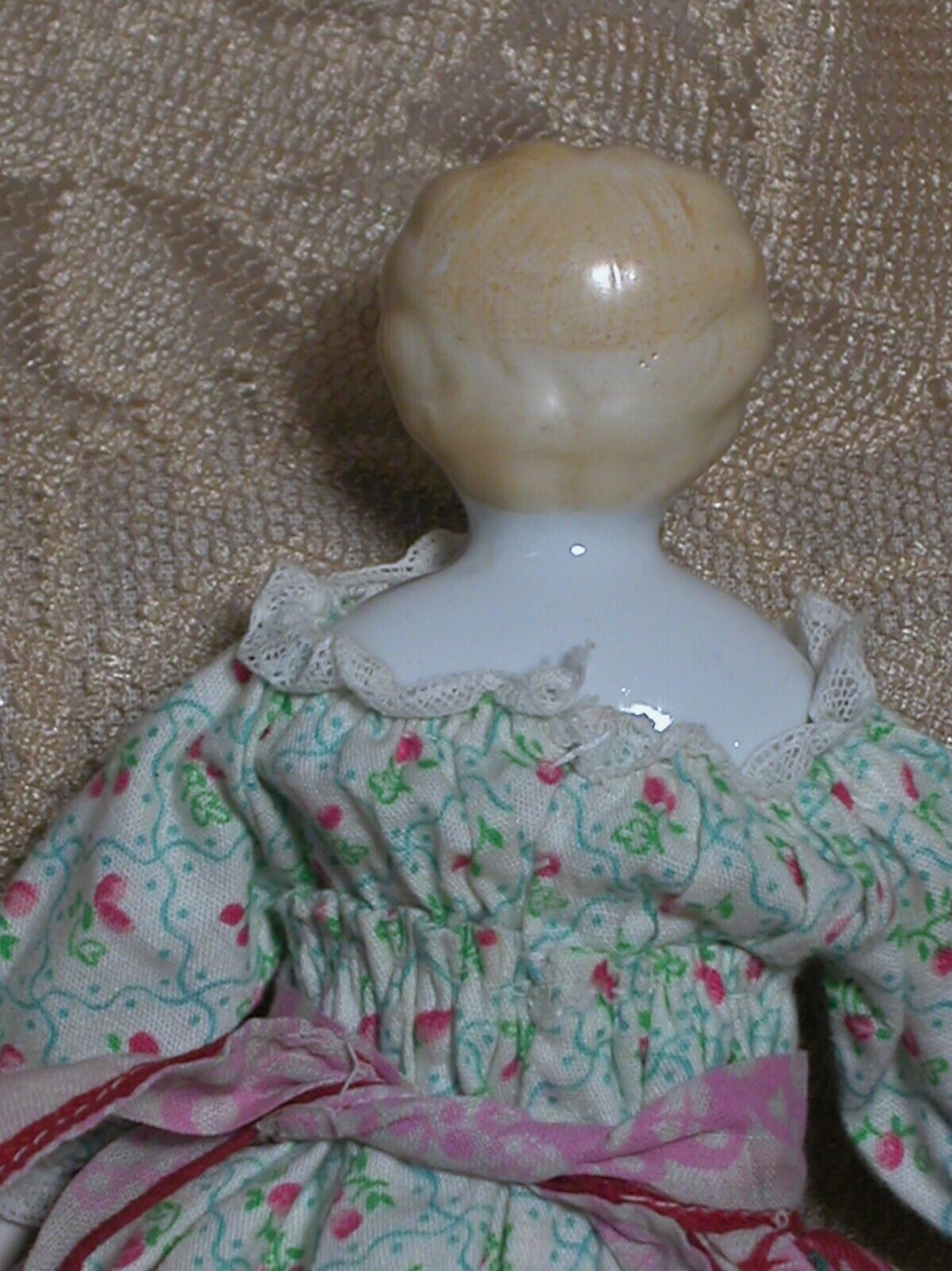 German China Blonde Shoulder Head Doll Nicely Dressed  8-1/2 " 1800s