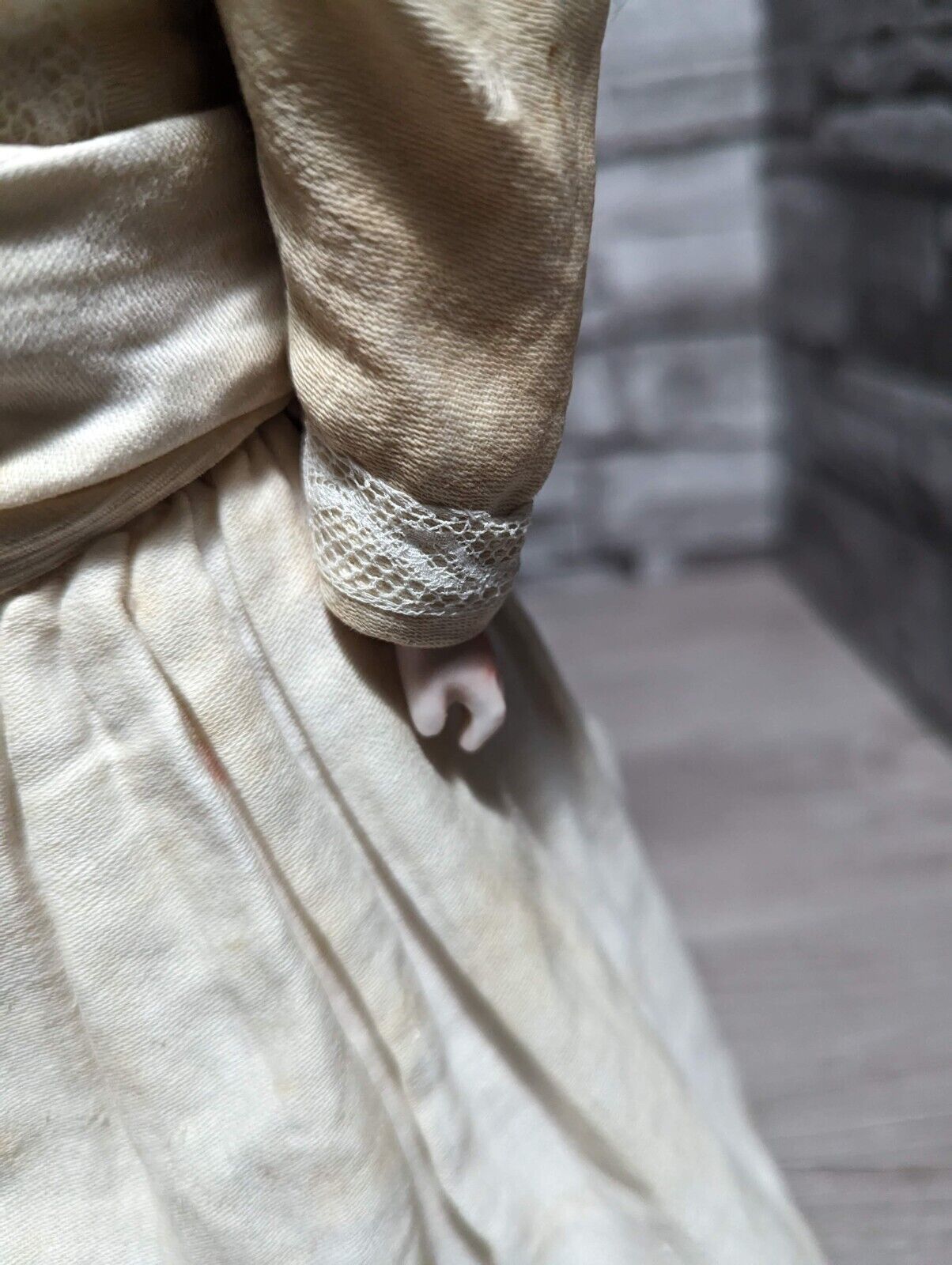 Antique Original 1800s German 15" Bisque Head Porcelain Doll (Sleepy Eye)