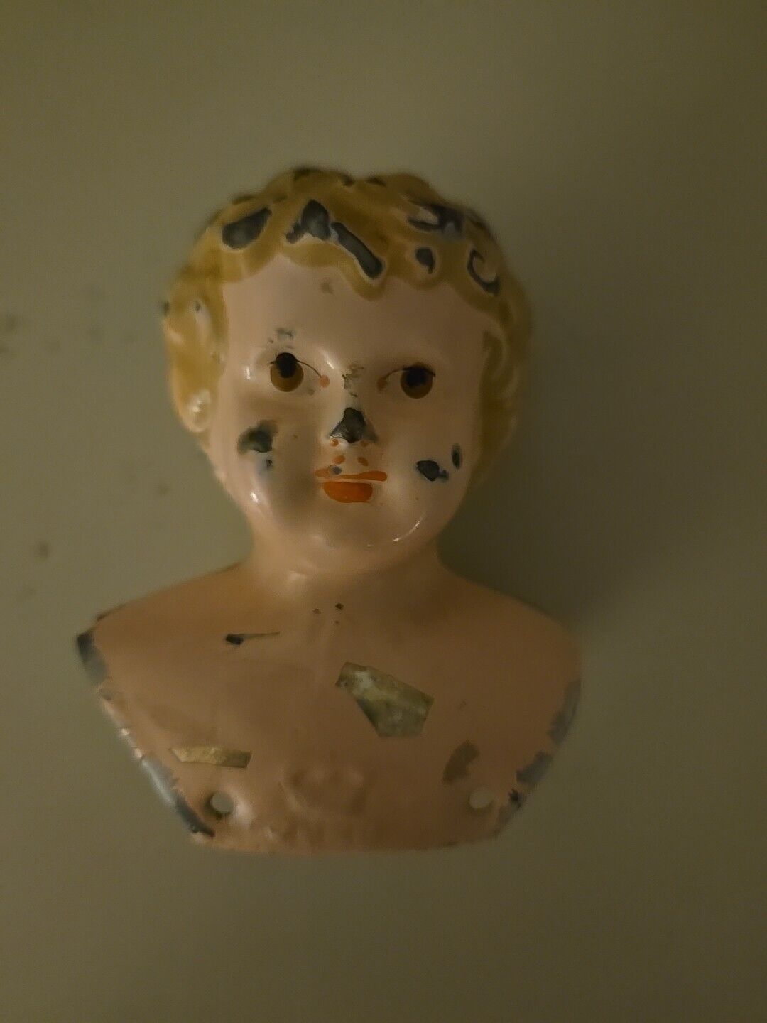 Antique Late 1800's Juno, 5 German Made Tin Doll Head And Shoulders - Crown Mark