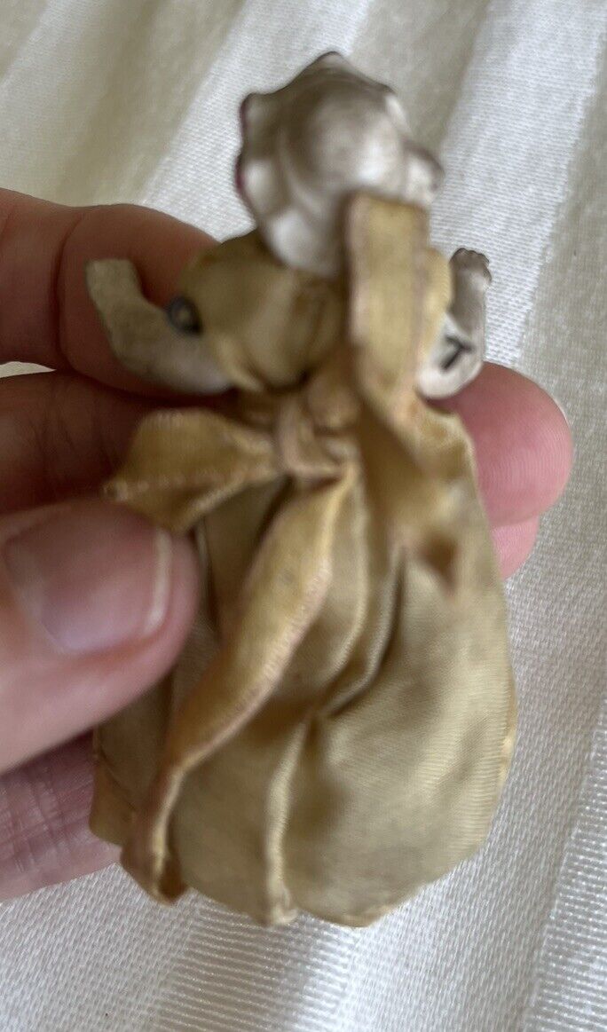 Frozen Charlotte Penny Doll 1800s With Antique Handmade Dress