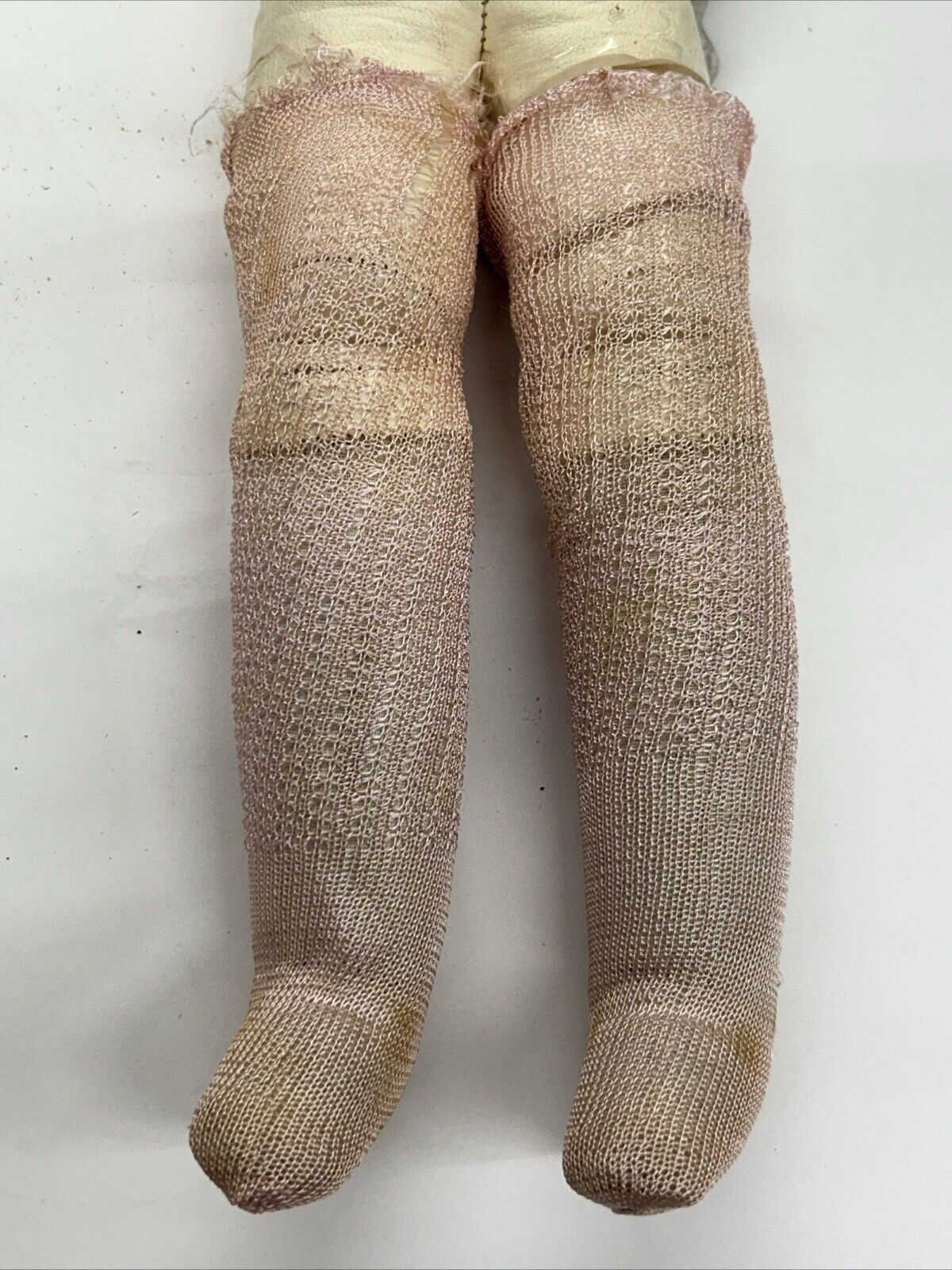 Ernst Huebach Bisque Doll Leather & Cloth Body 16” Sleep Eyes Open Mouth Teeth