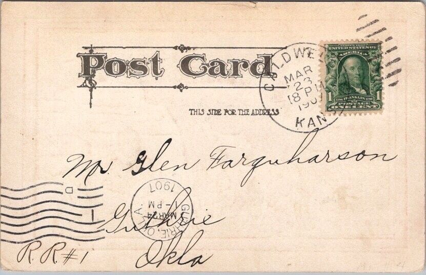 Vintage 1900s Farm Comic Postcard Cow Feeding Four Human Babies / 1907 Cancel