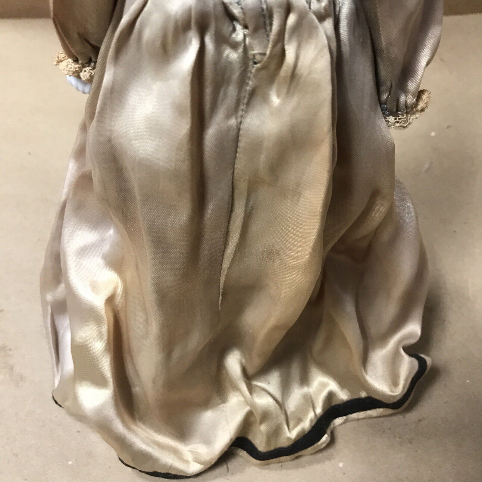 11.5" Vintage Porcelain 1800's China Doll w/ Original Cloth Body & Clothes 4th G