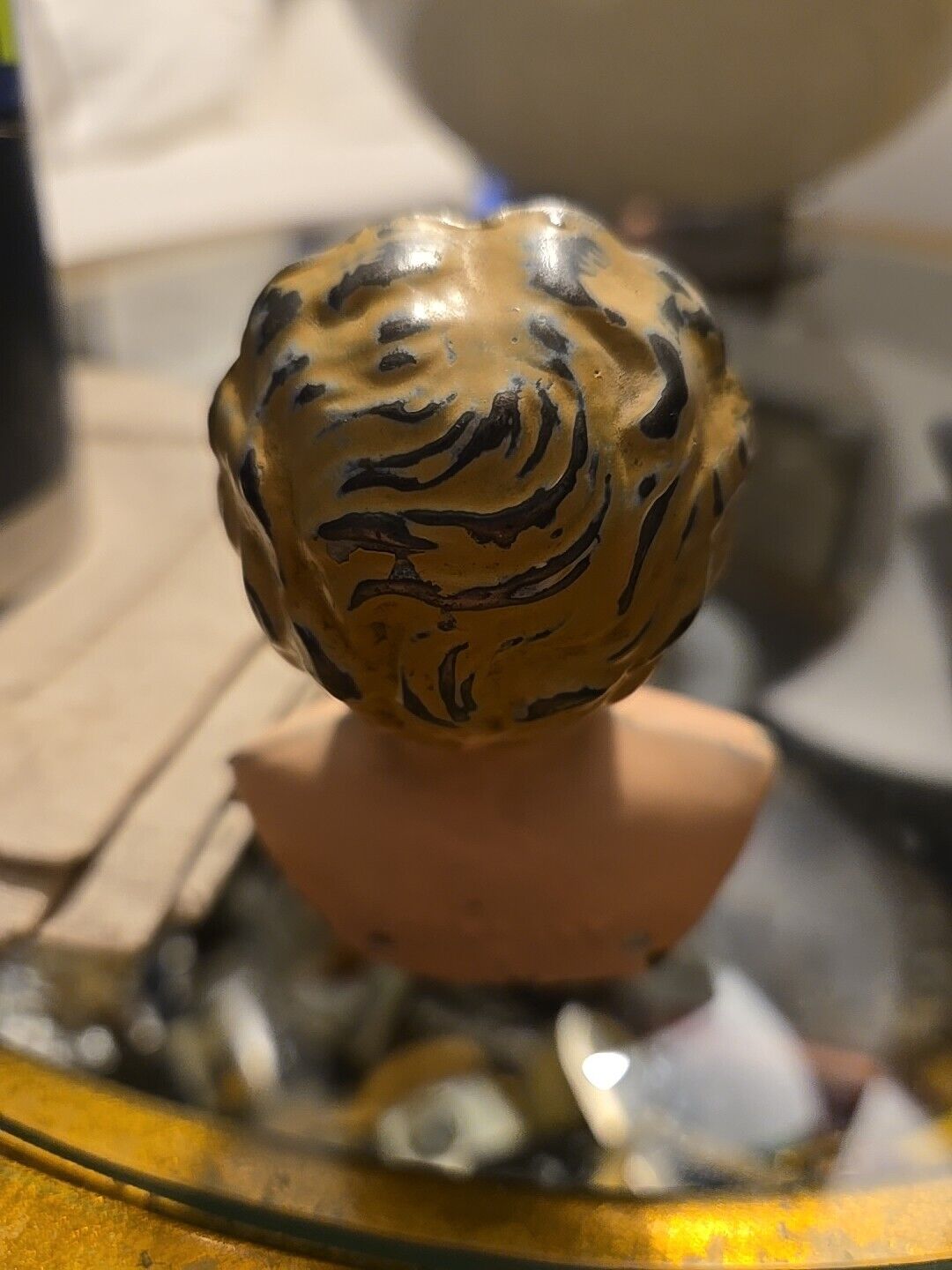 Antique Late 1800's Juno, 5 German Made Tin Doll Head And Shoulders - Crown Mark