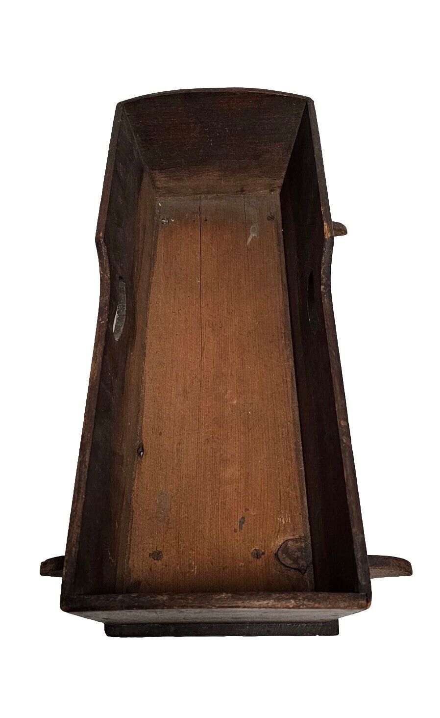 ANTIQUE 1800's Square Nail 17.5" Wooden Doll Cradle with Pillows, Mattress