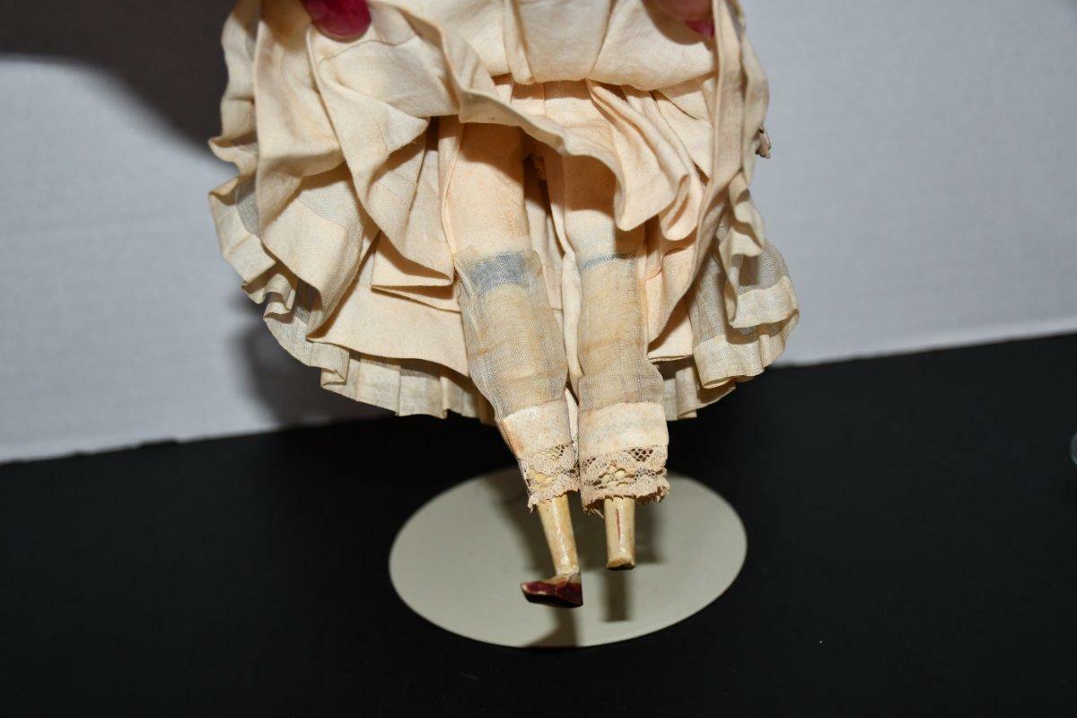 Greiner Milliners Model Doll in Original Clothes with Long Hair 11” 1800's