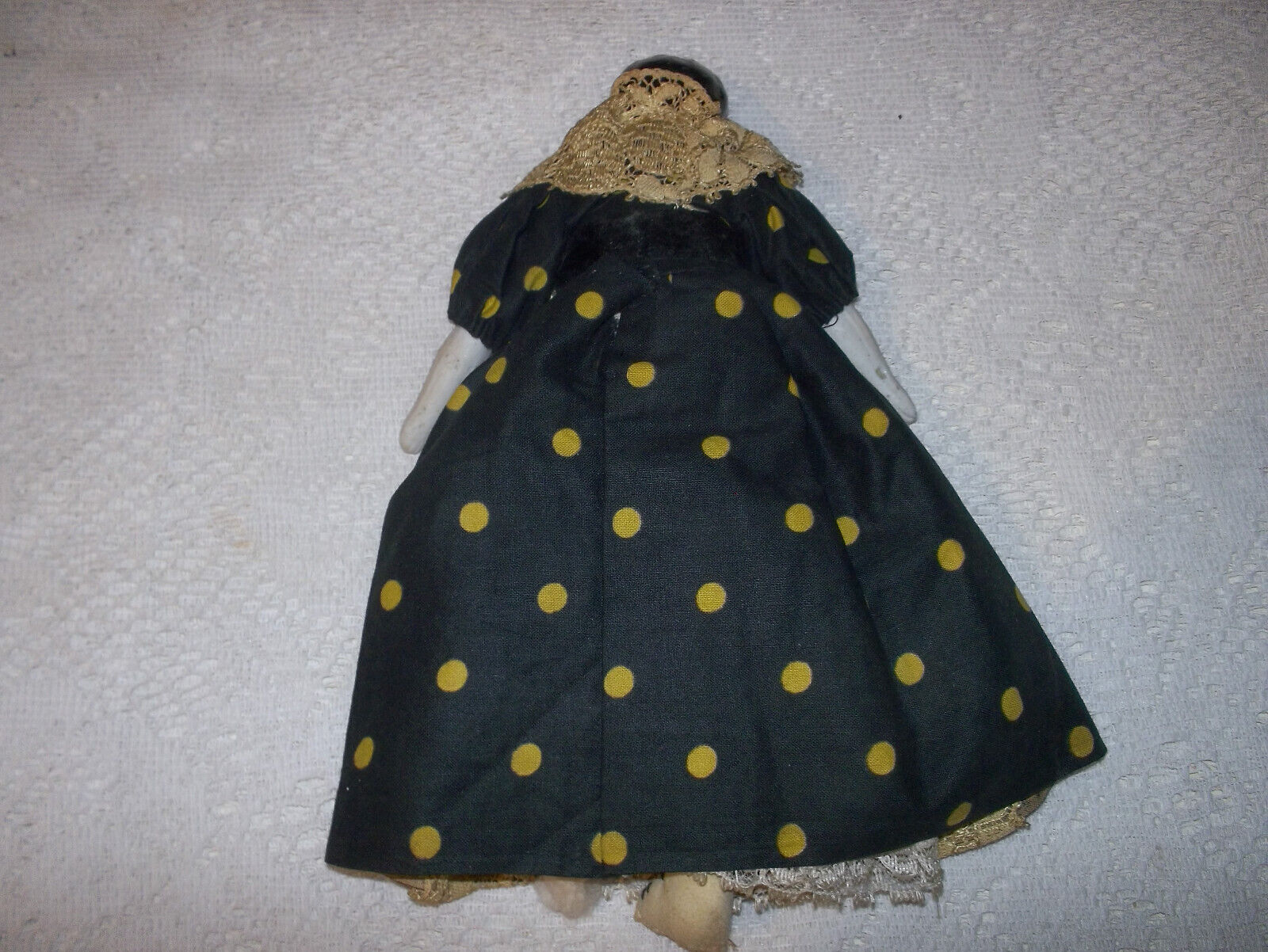 Antique Rare Porcelain China Head Dollhouse Doll 1800s Original Dress