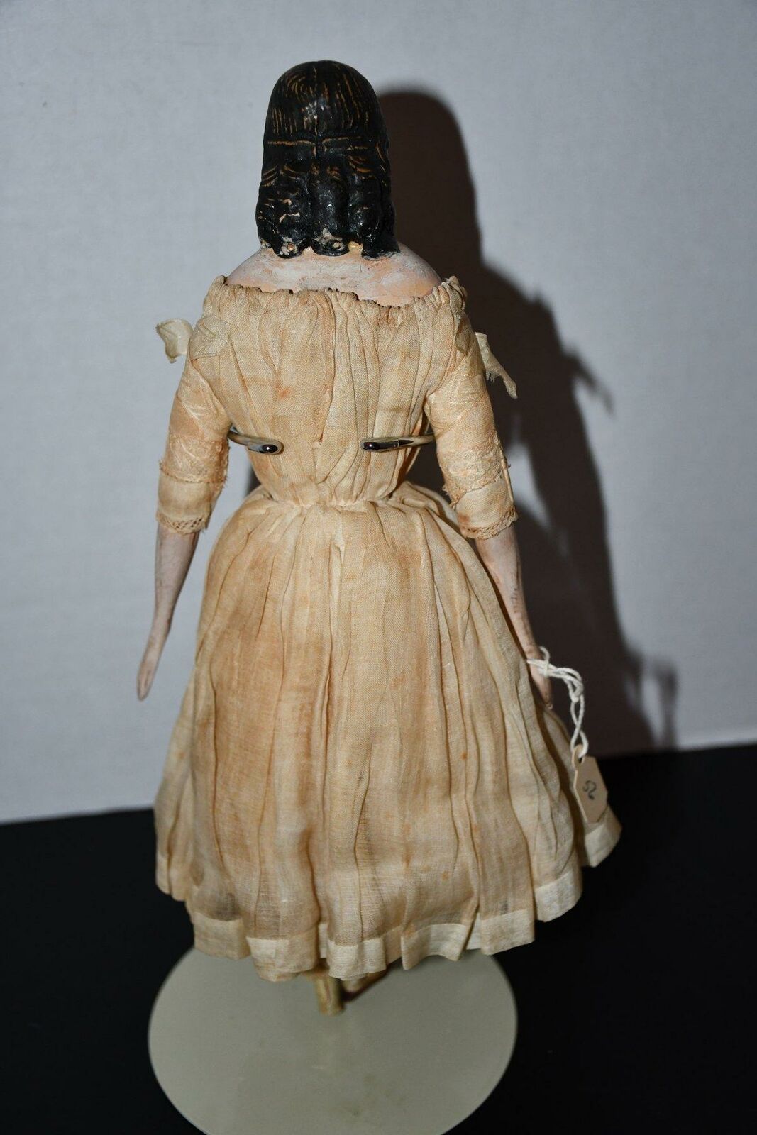 Greiner Milliners Model Doll in Original Clothes with Long Hair 11” 1800's