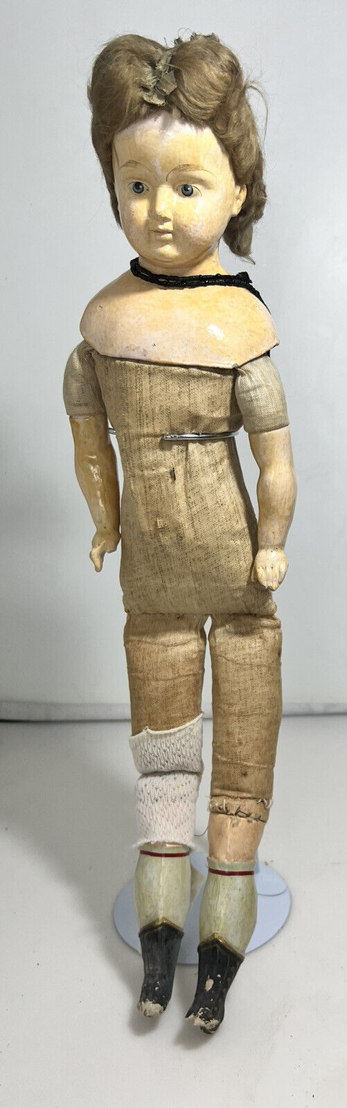 Antique 1800’s  Papier-Mâché  Wax Over