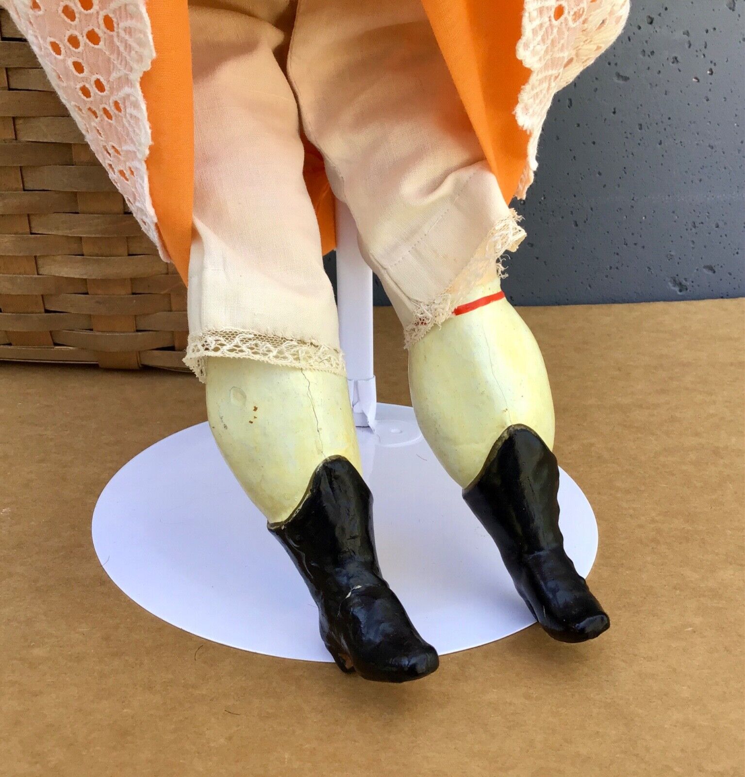 RARE Gorgeous Late 1800s Wax Over Composition 26 Inch Antique Doll - Mohair Wig