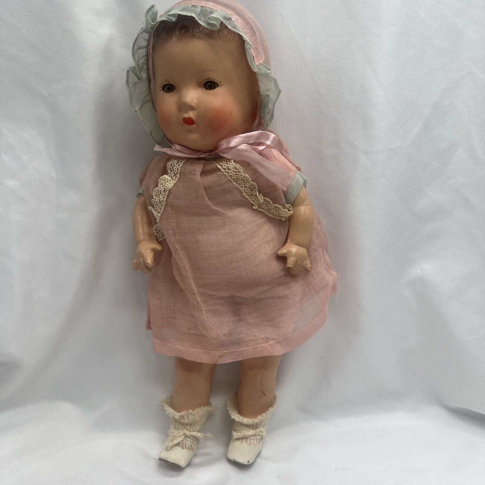 1900s Cloth Body Doll Baby Tin/Sleepy Eyes Soft Body Cryer ? Baby Unknown