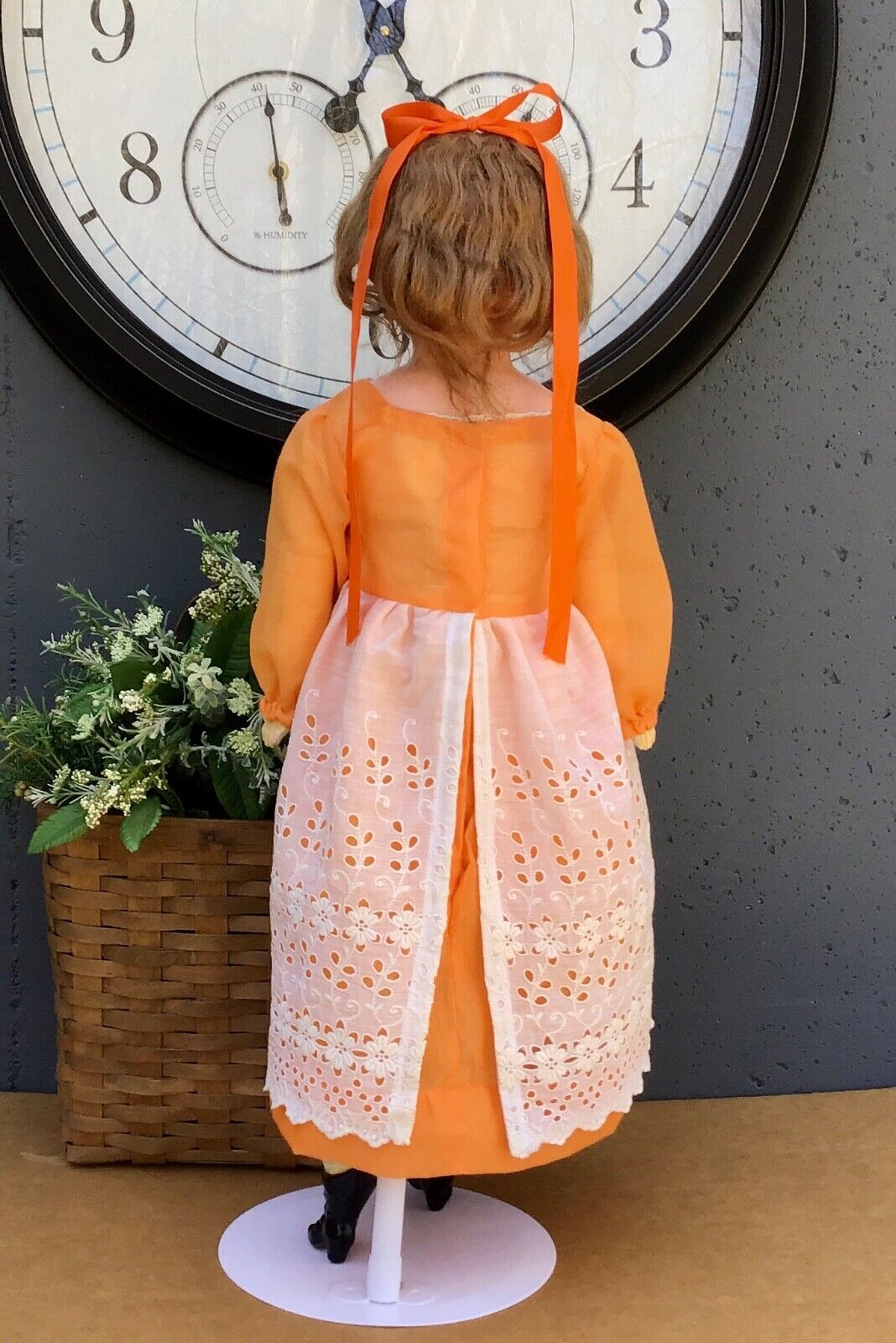 RARE Gorgeous Late 1800s Wax Over Composition 26 Inch Antique Doll - Mohair Wig