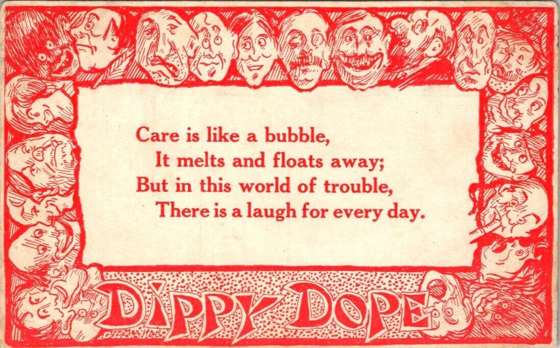 vintage postcard- dippy dope comical postcard posted early 1900s