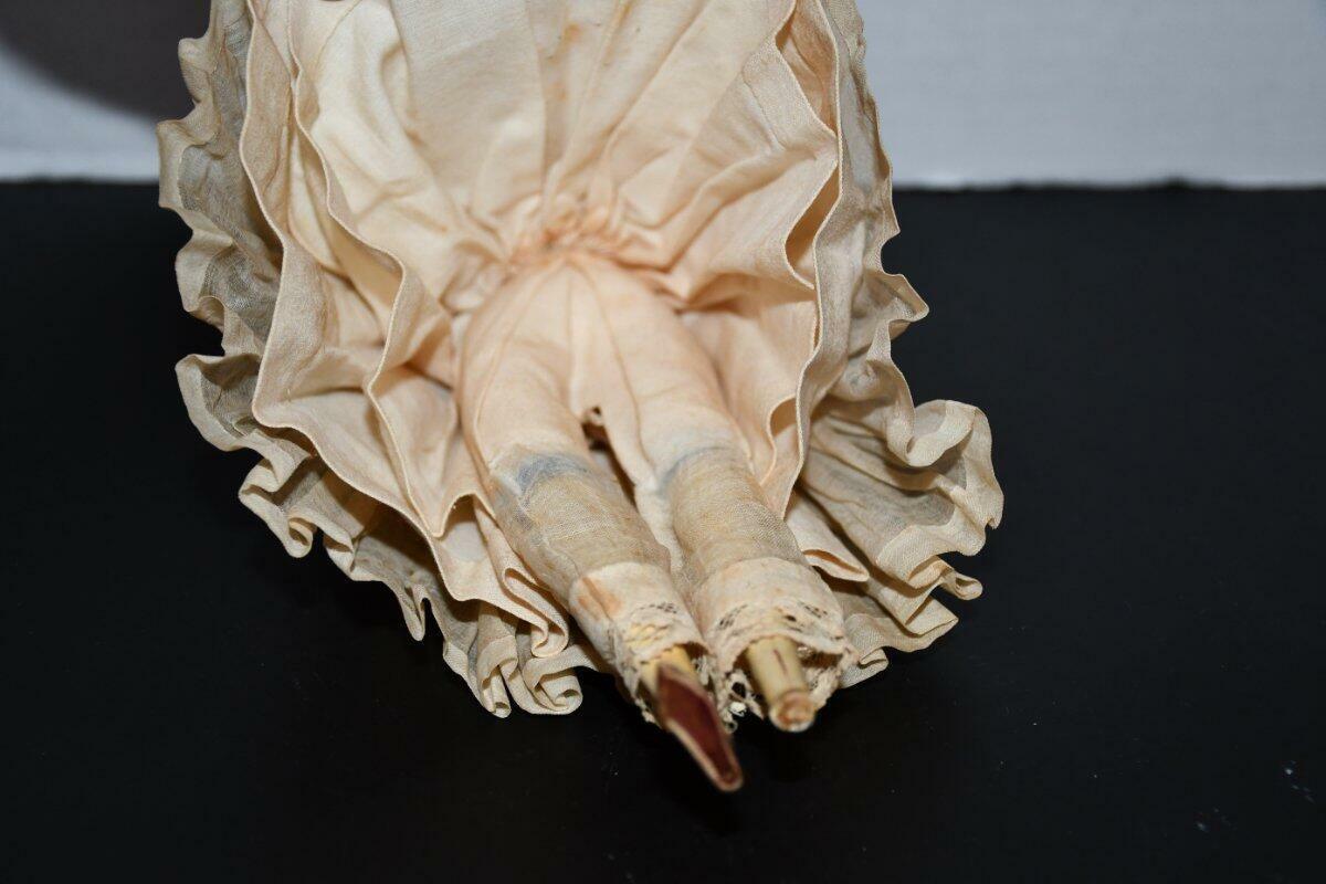 Greiner Milliners Model Doll in Original Clothes with Long Hair 11” 1800's