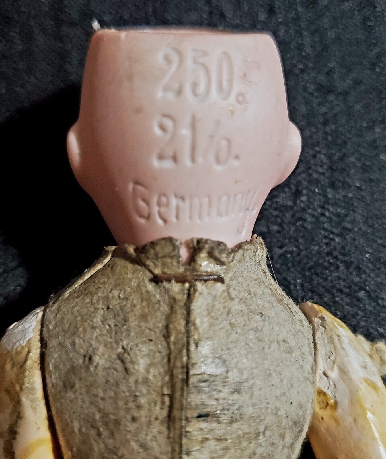 Antique 1800's Germany 6" Bisque Head Doll Cardboard Composition Body