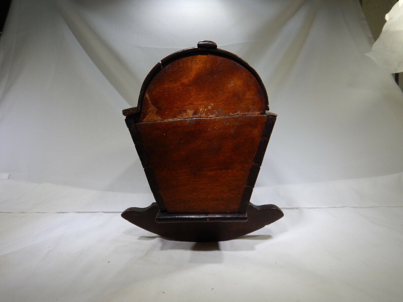 ANTIQUE PRIMITIVE DOLL 1800s Handmade ROCKING CRADLE SN