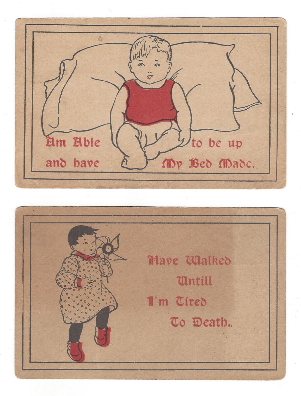 EARLY 1900’S CHILDREN COMIC VINTAGE OLD POSTCARDS LOT OF 4