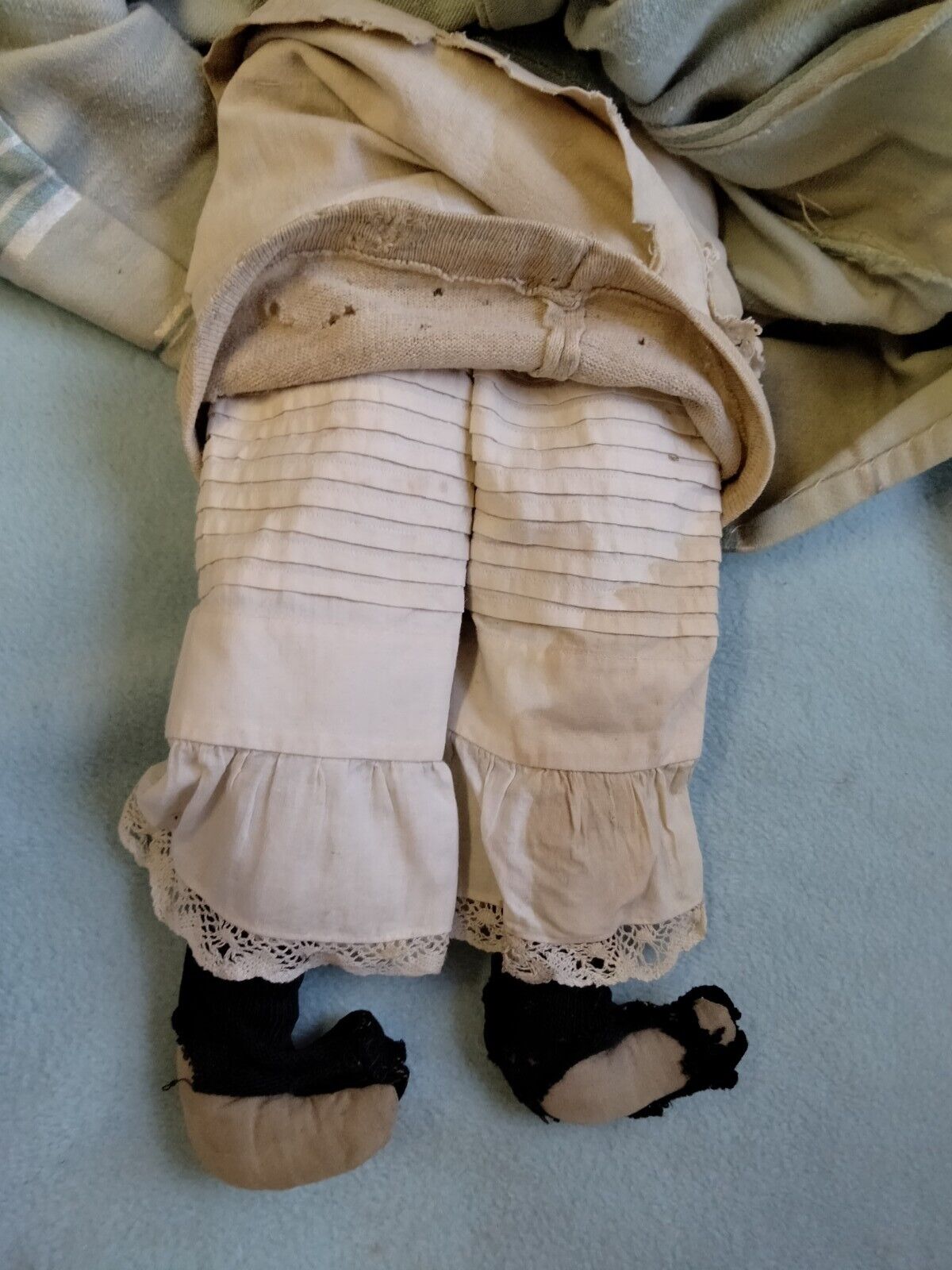 💙Antique 1800s Hertwig German 20"🍃🥀Blonde Lowbrow China Head Doll🥀🍃PLZ READ