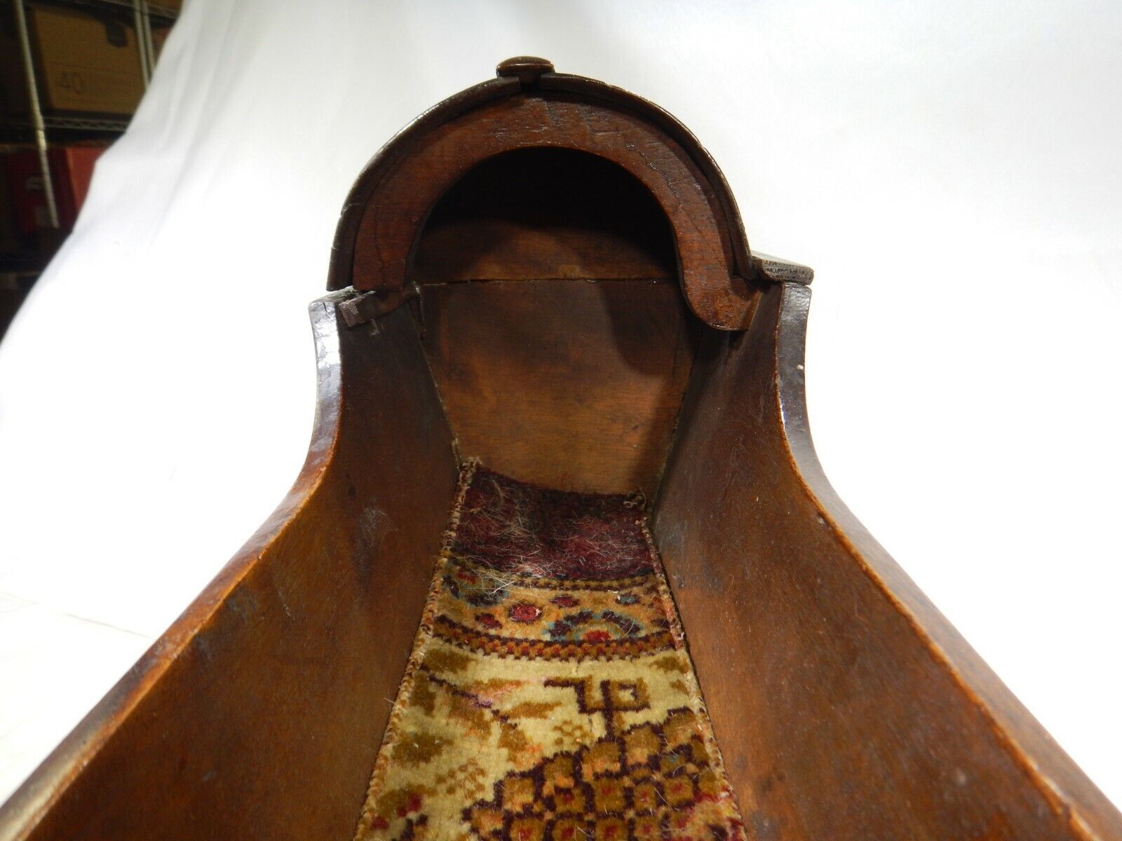 ANTIQUE PRIMITIVE DOLL 1800s Handmade ROCKING CRADLE SN