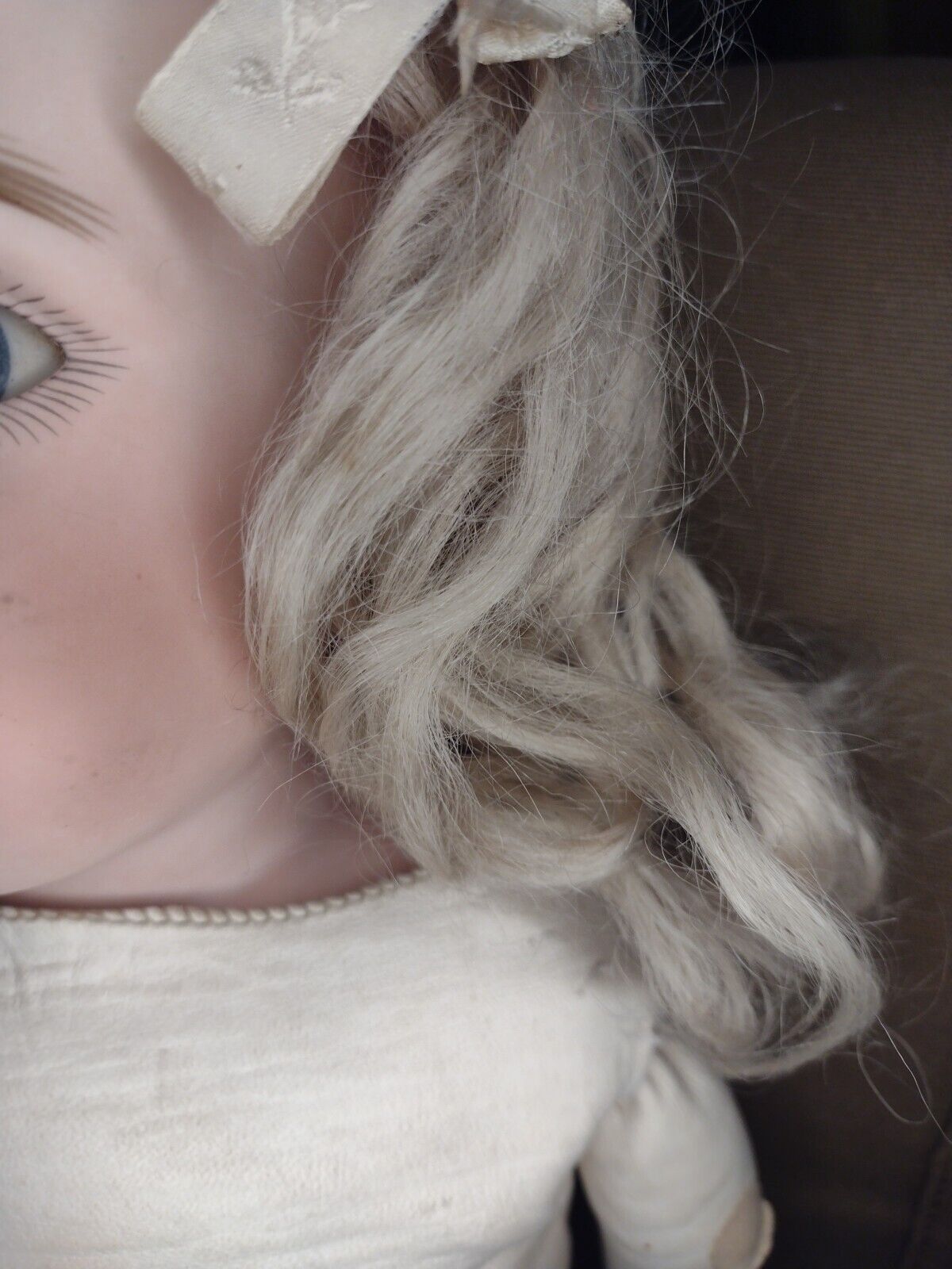 ANTIQUE 1800S  CHILDREN'S GERMAN BISQUE DOLL SLEEPING EYES LEATHER CLOTHES SHOES