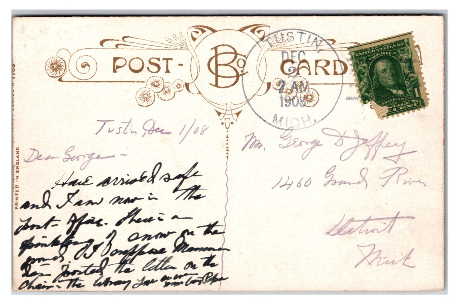 Early 1900s "Drug Store Comic Saying" Early Comic Postcard (Posted 1908)