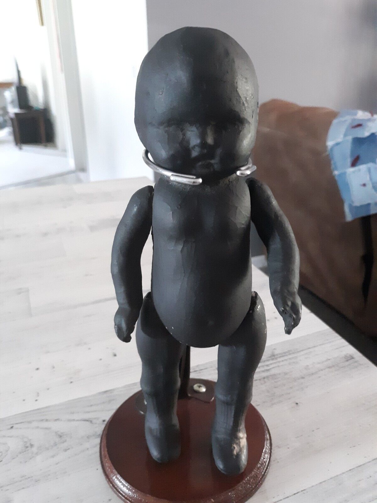 Vintage 1800s Black African American Baby Composition Jointed 9" Doll 