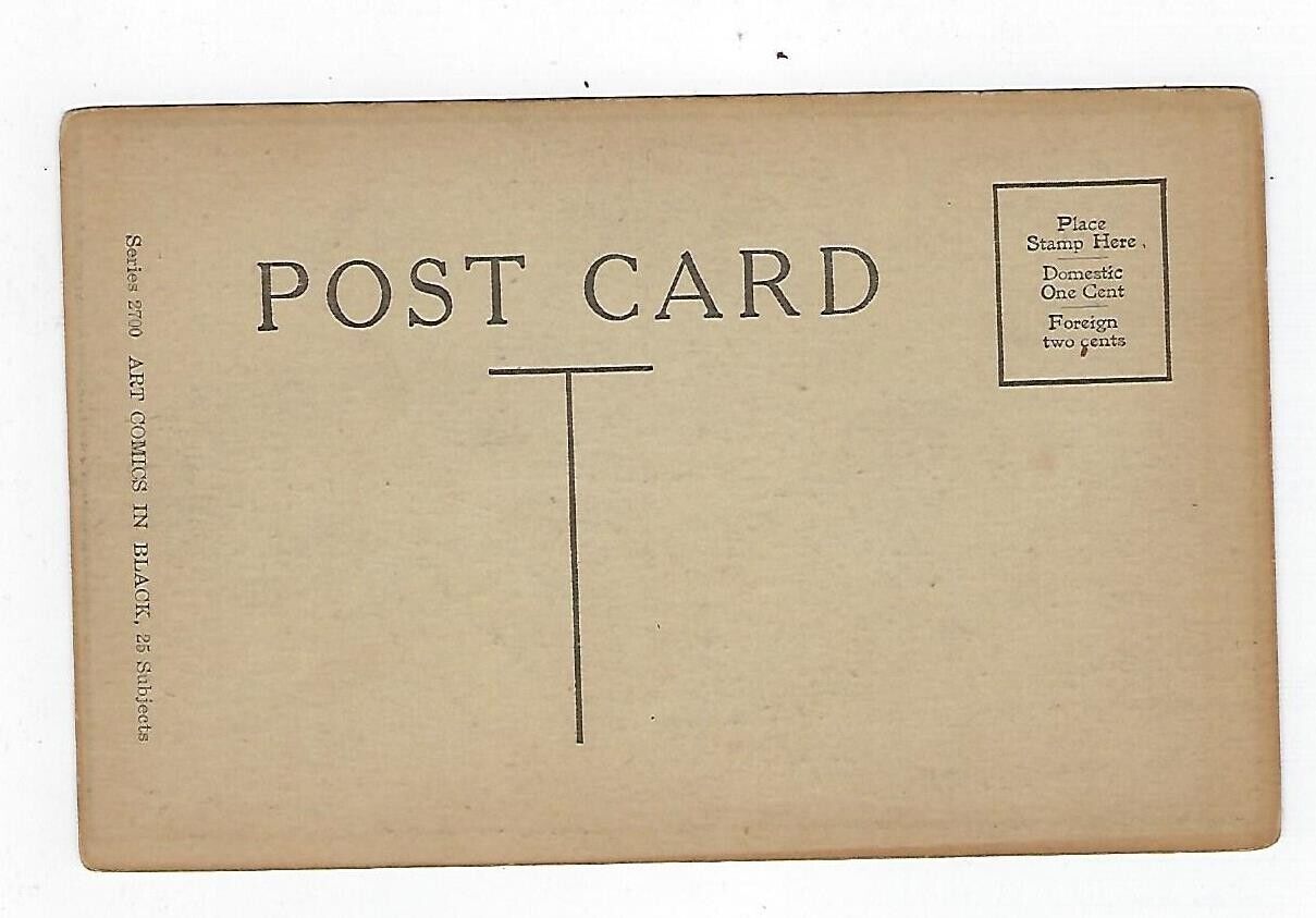 Early 1900's Series #2700 Postcard Art Comics In Black, D. Hillson Unposted