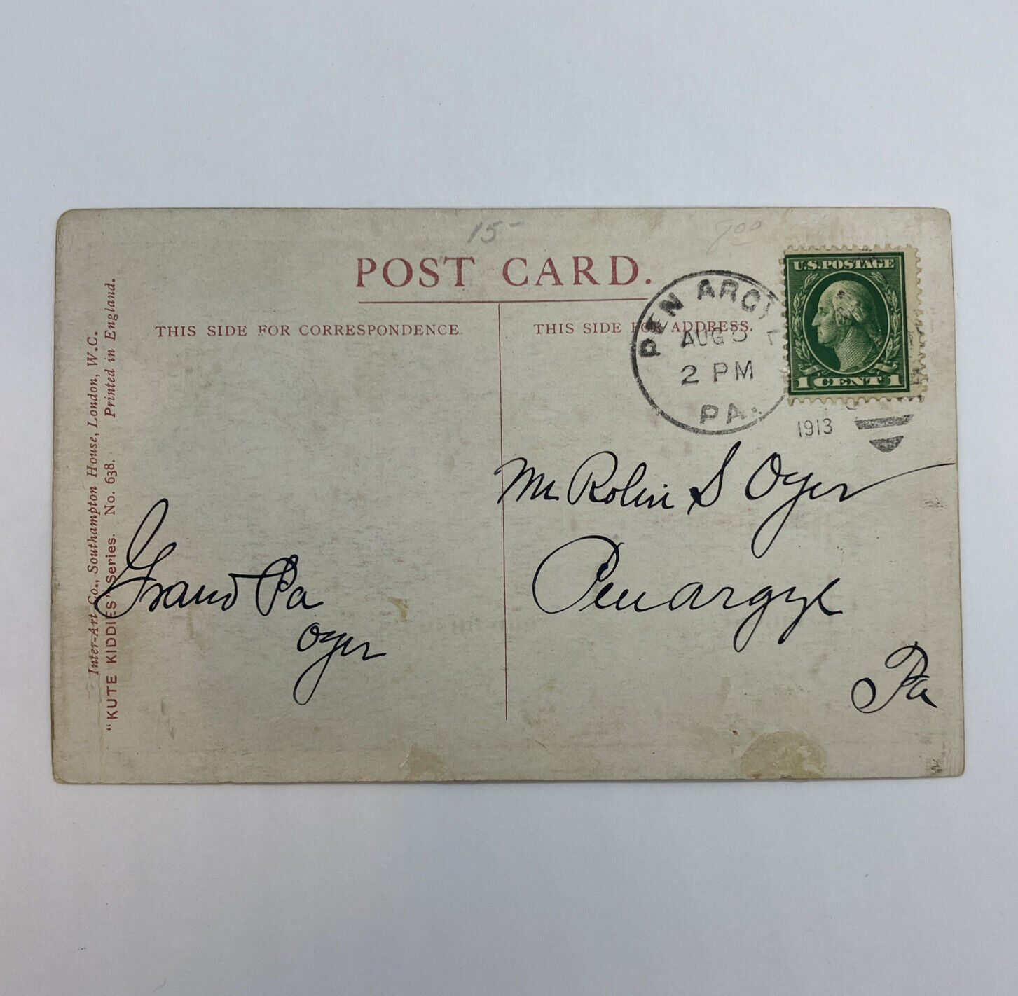 c1900’s Comic Postcard Now Will You Be Good Rare Posted 1913 Damaged As Is