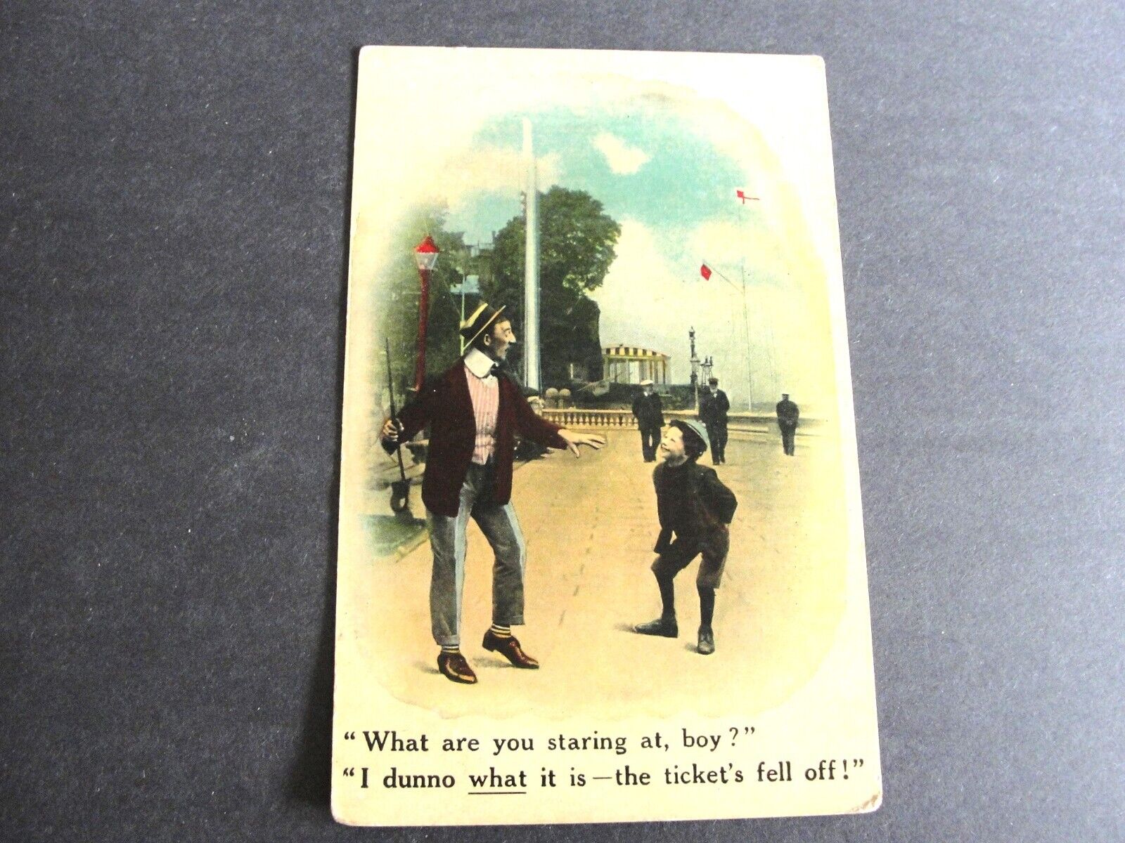 “What are you staring at, boy?” - Bamforth & Co. 1900s Comics Postcard. RARE.