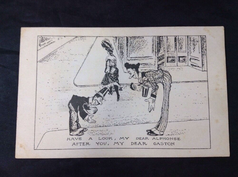 Comic Postcard Risque Humor Private Mailing Card Vintage Early 1900s B&W Drawing