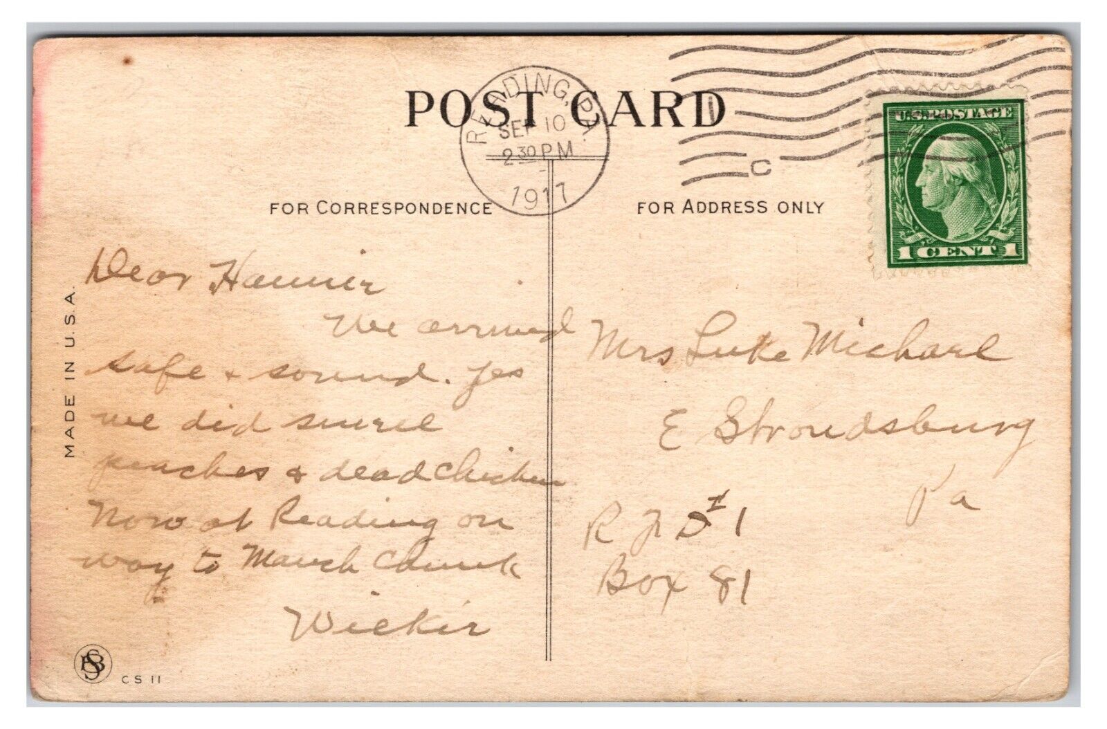 Antique Early 1900s "Dinner Time" Funny Couple Comic Postcard (Posted 1917)