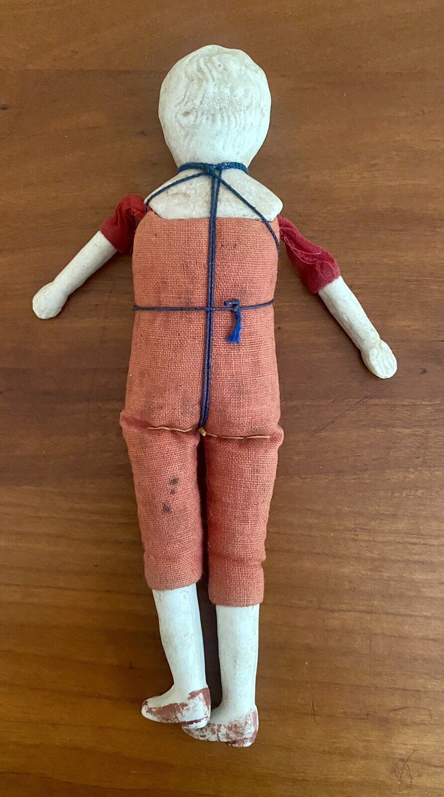 Late 1800's German Boy Doll 7.5 Inch Porcelain Head & Legs Composition Body