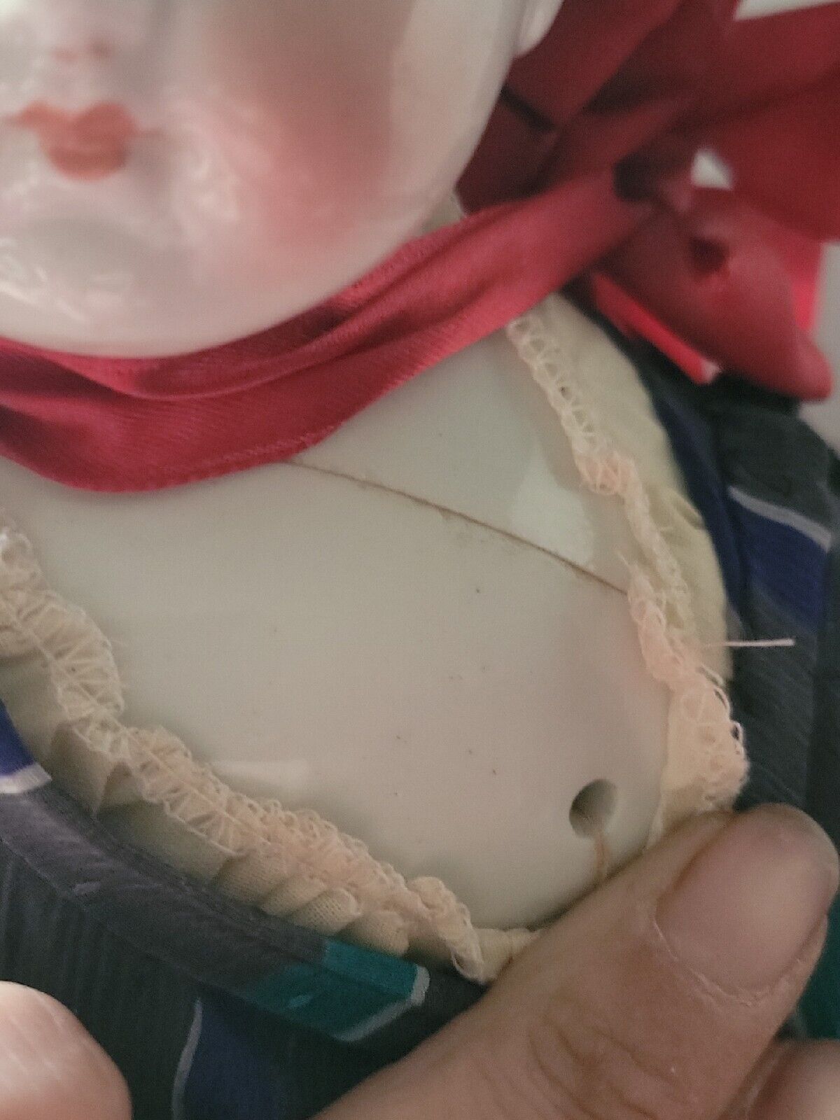 Antique China Head Doll German Cloth Body Dressed Little Red Riding Hood 1800's